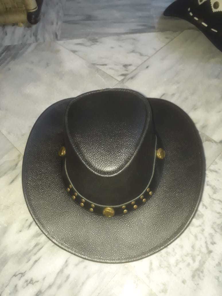  High Quality Cow Boy Hat  Beautifully Adorn With Laces And Brass Conchos. - view 2