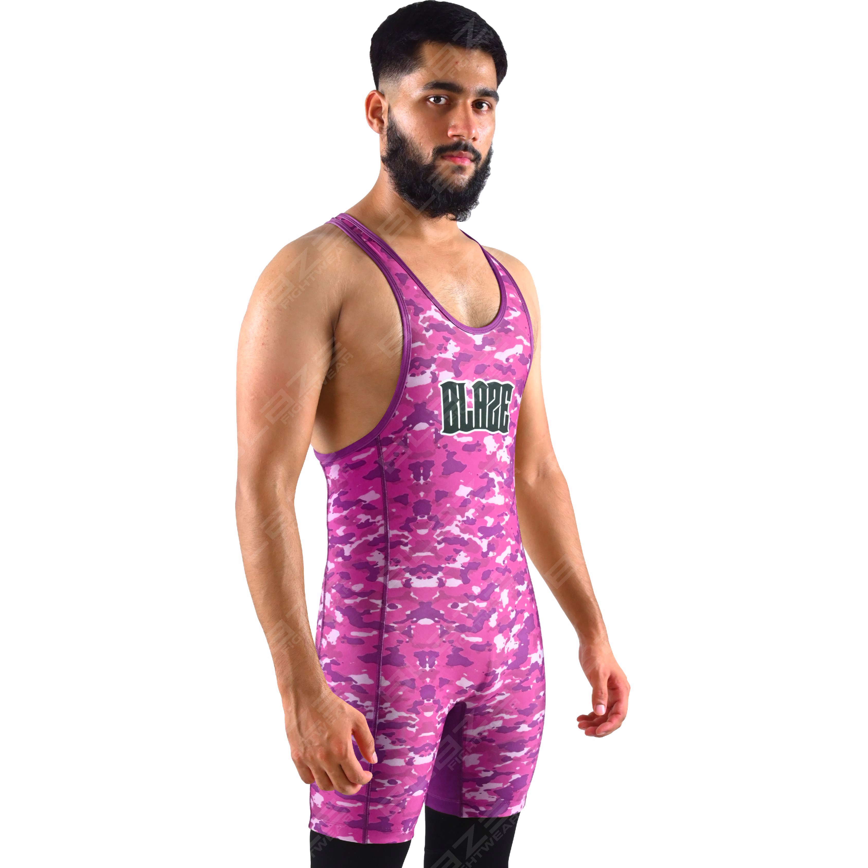 OEM custom high-elastic men's powerlifting singlet, one-piece gym fitness wear with a knitted design - view 6