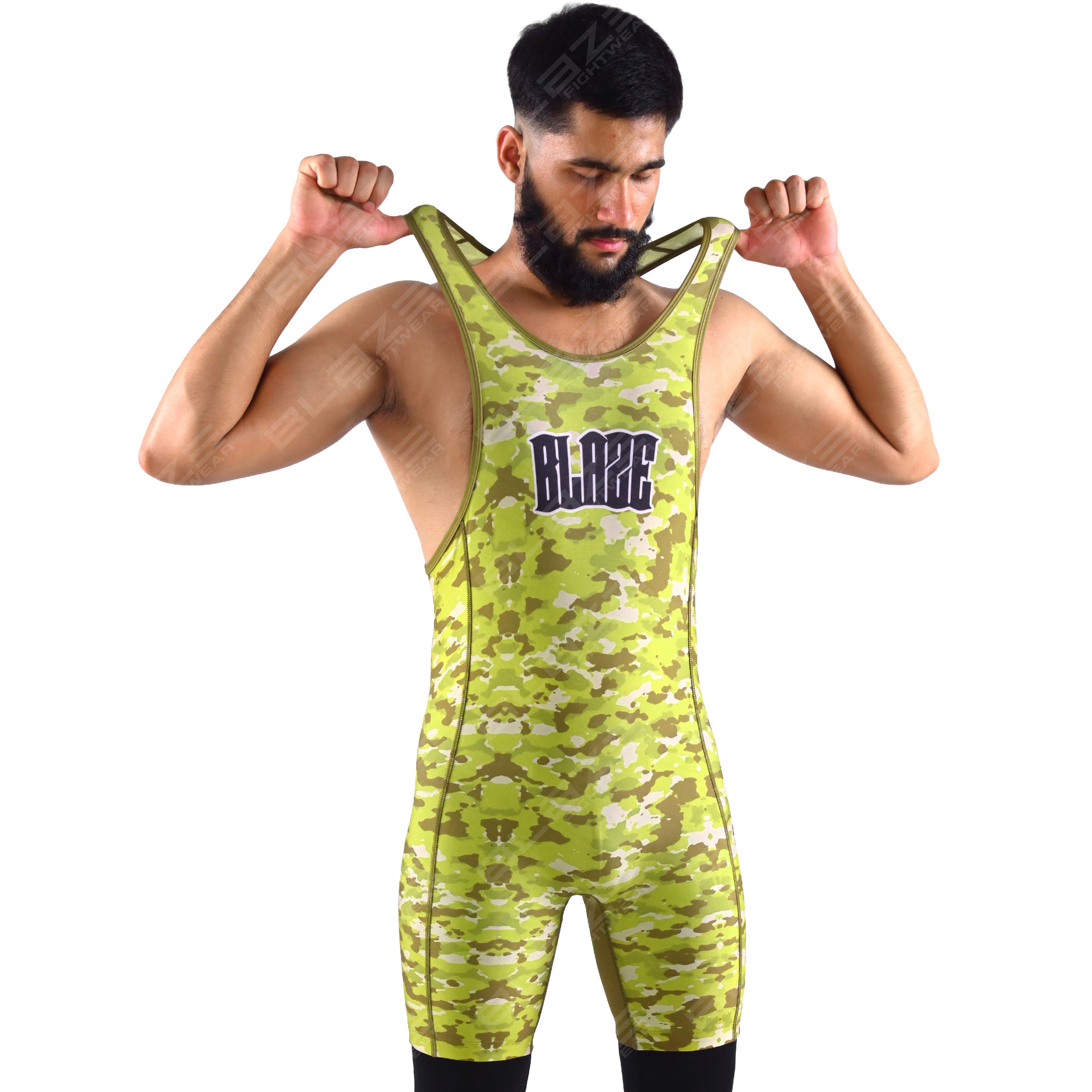 OEM custom high-elastic men's powerlifting singlet, one-piece gym fitness wear with a knitted design - view 13