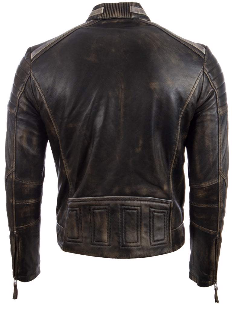 High Quality  Fashionable Original Leather Jacket With Buttons And Zip On It 