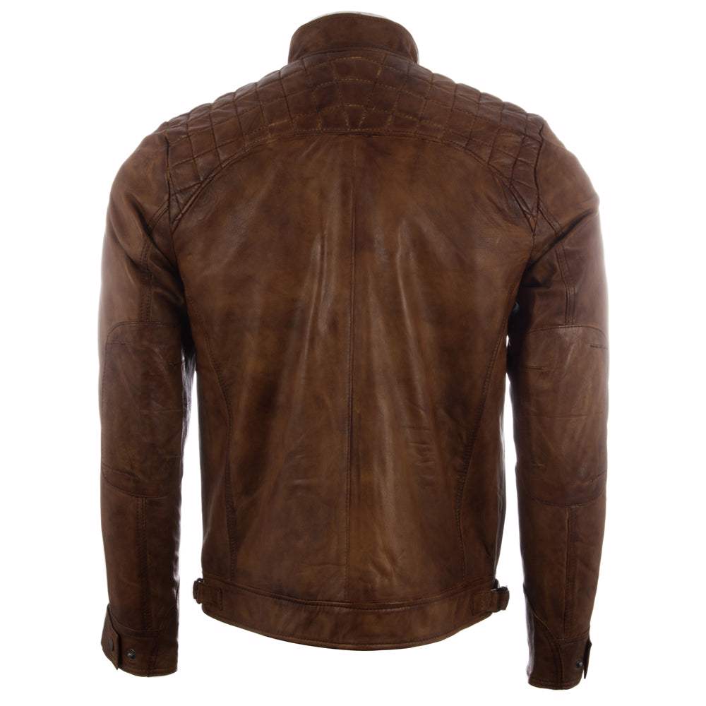 High Quality Original Leather Jacket With Buttons And Zip On It 