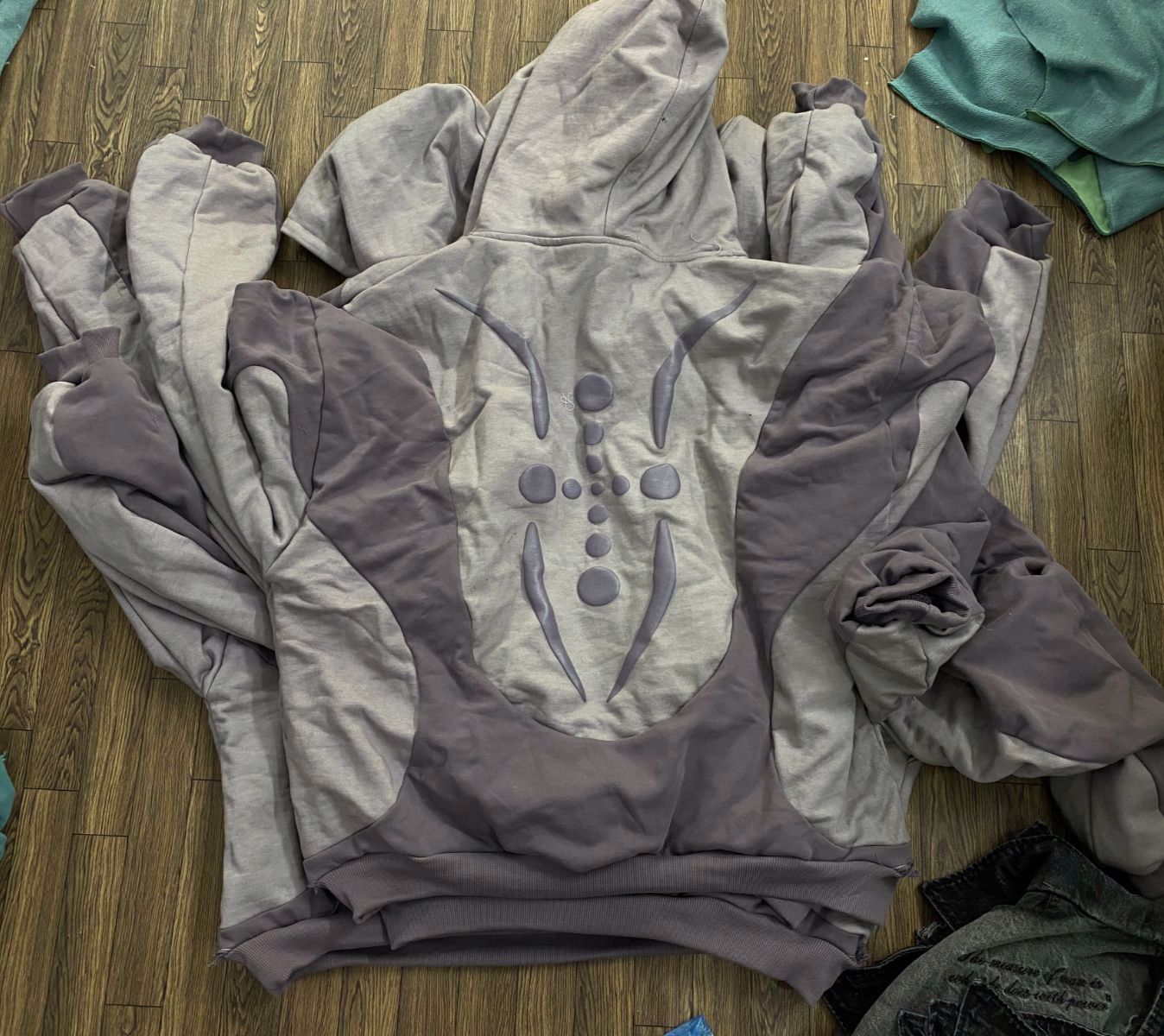  Hoodies With Printed Logo And Customised With Applique Patches And Embroidery - view 2