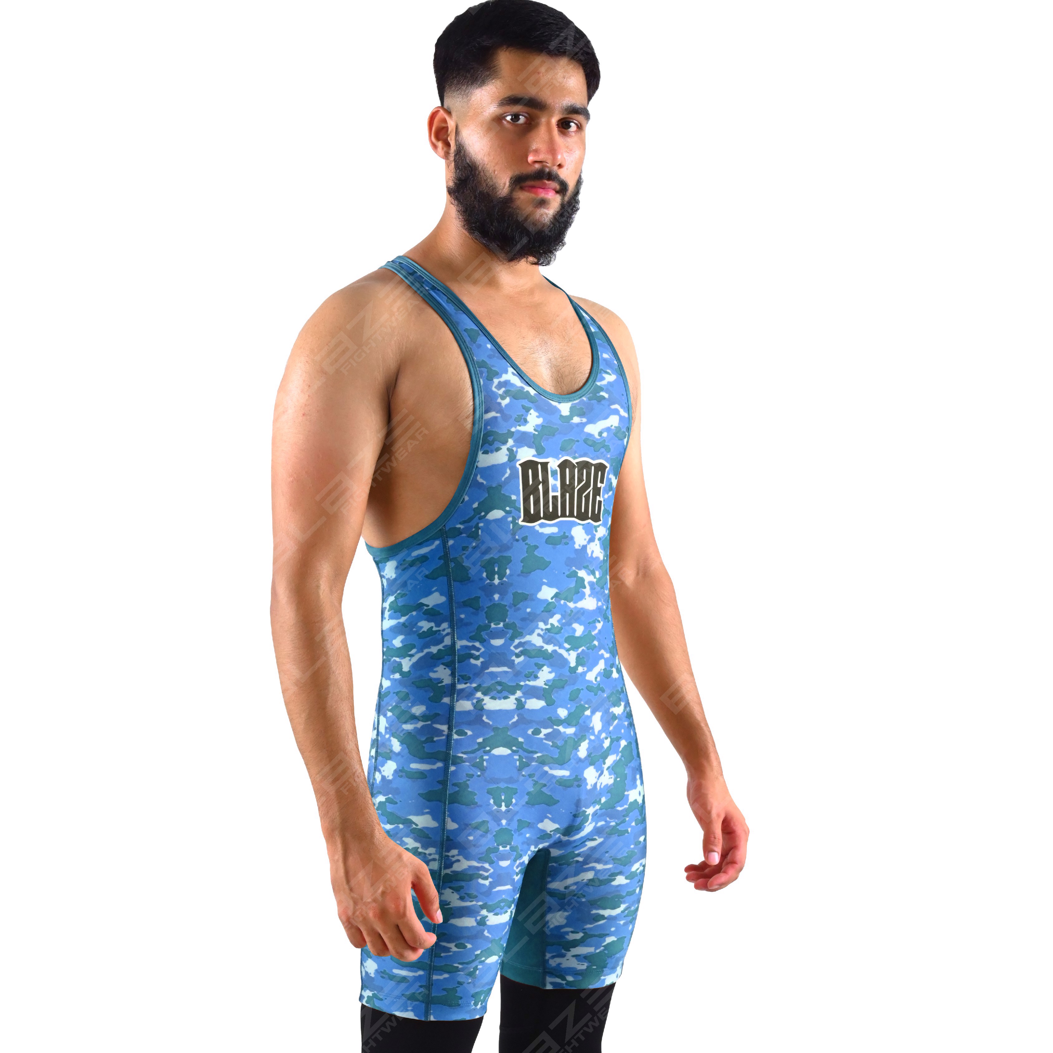 OEM custom men's high-stretch powerlifting singlet,one-piece gym workout  with knitted fabric design - view 3