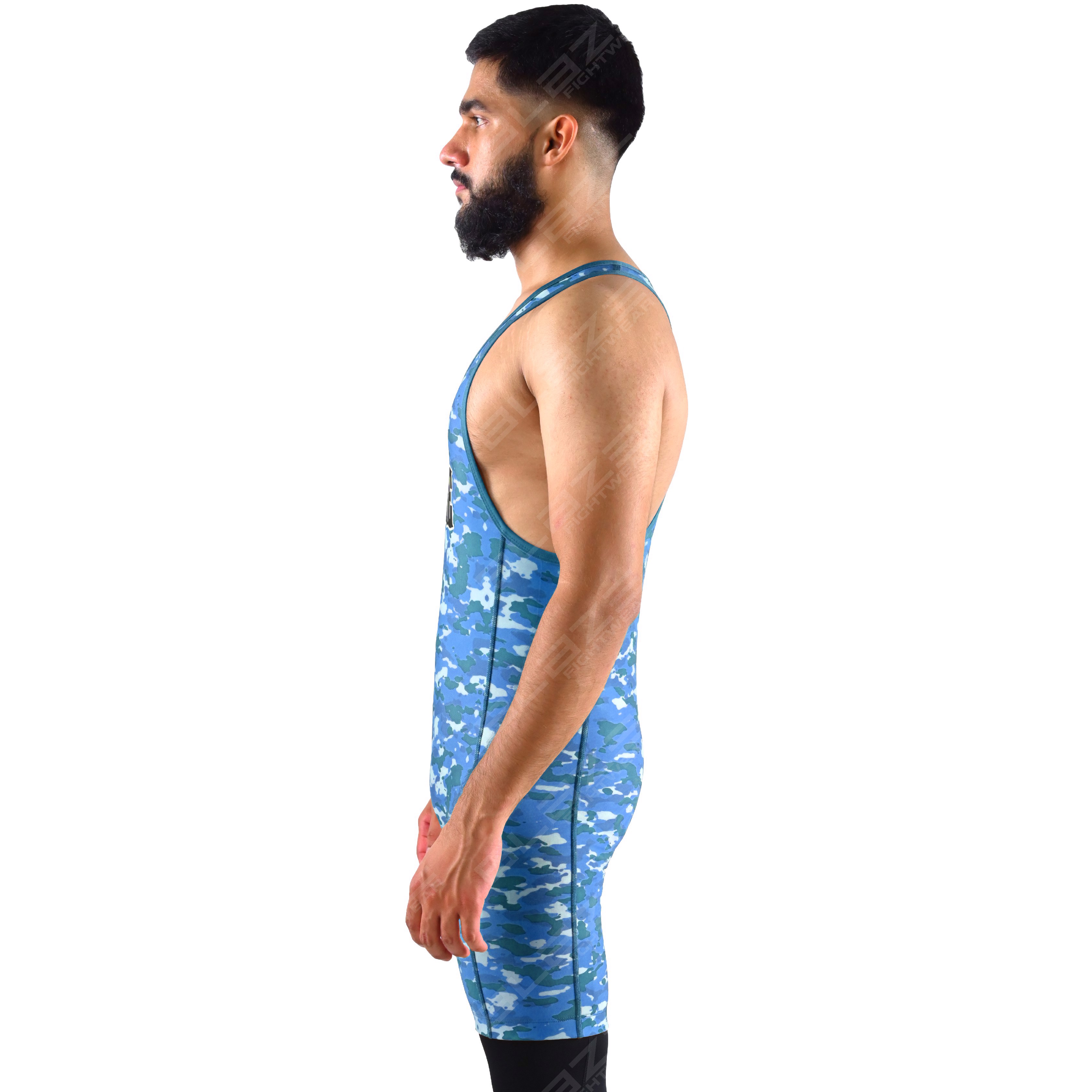 OEM custom men's high-stretch powerlifting singlet,one-piece gym workout  with knitted fabric design - view 4