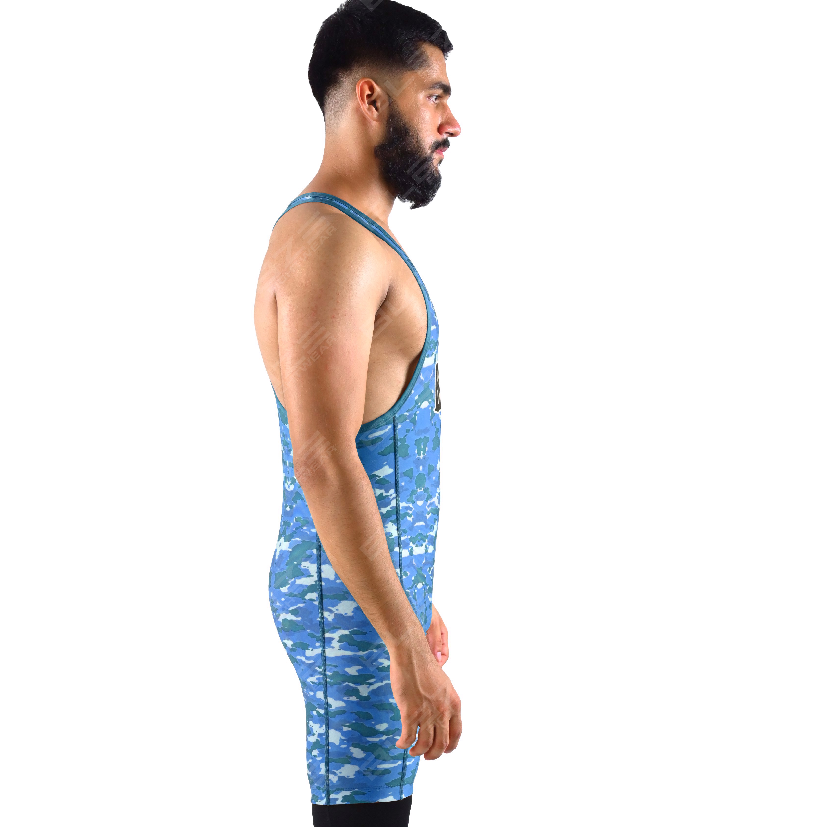 OEM custom men's high-stretch powerlifting singlet,one-piece gym workout  with knitted fabric design - view 5
