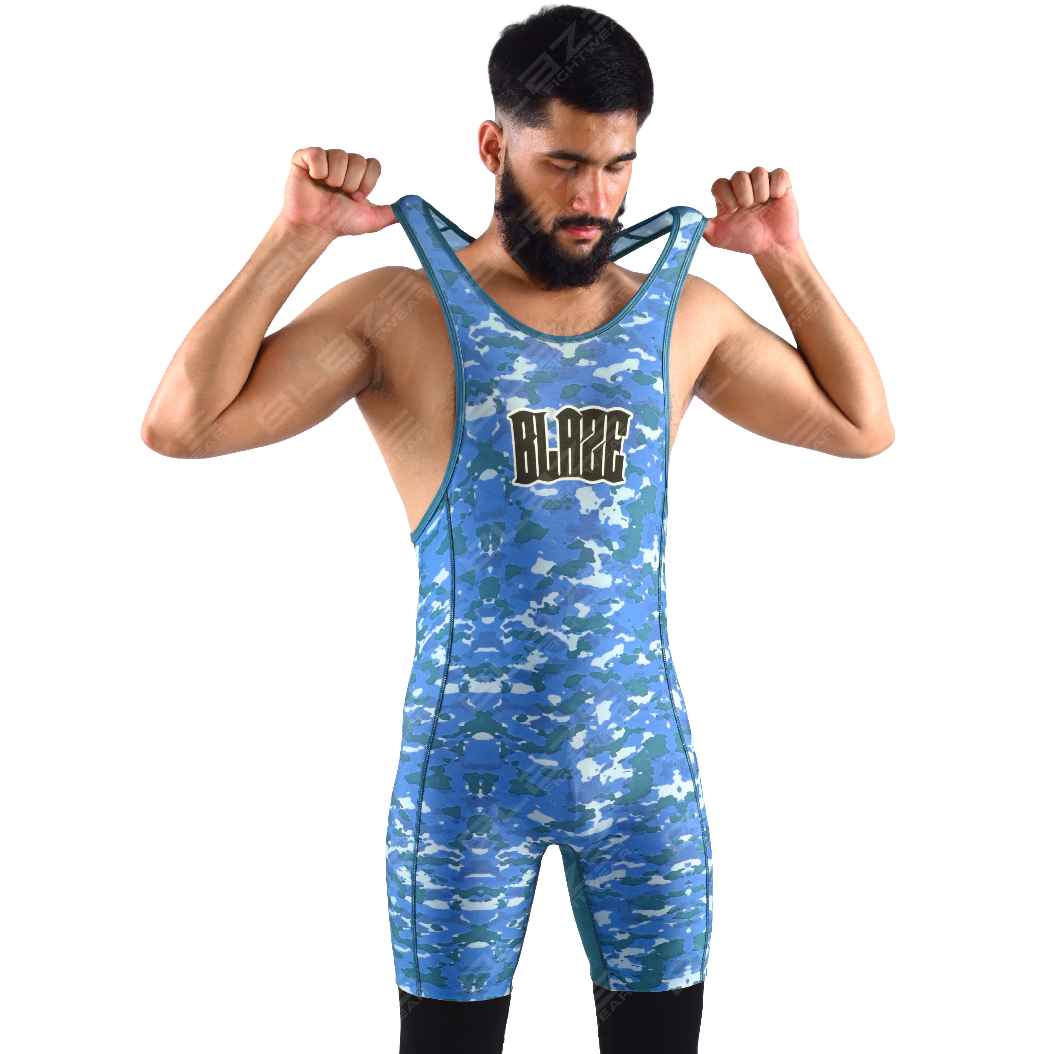 OEM custom men's high-stretch powerlifting singlet,one-piece gym workout  with knitted fabric design - view 8