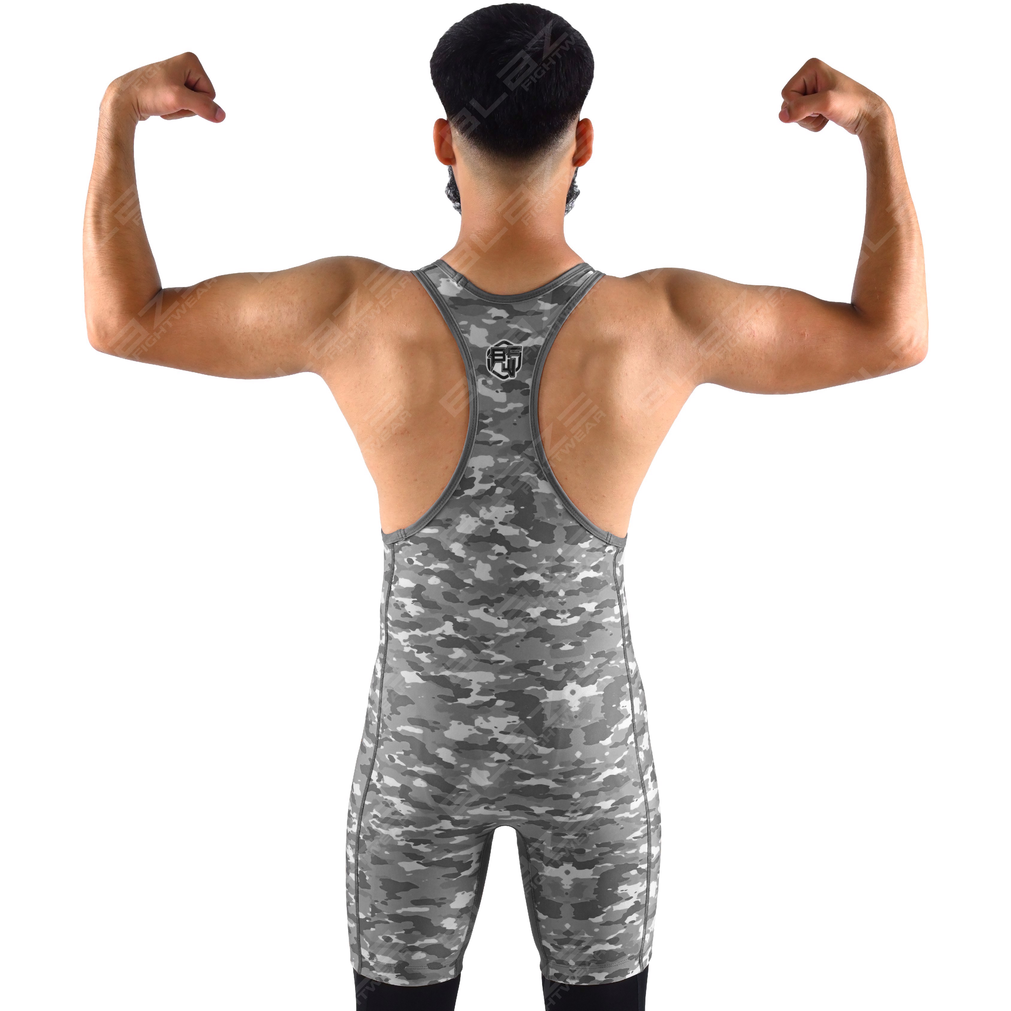  OEM men's high-elastic powerlifting singlet, one-piece training wear with a knitted design. - view 6