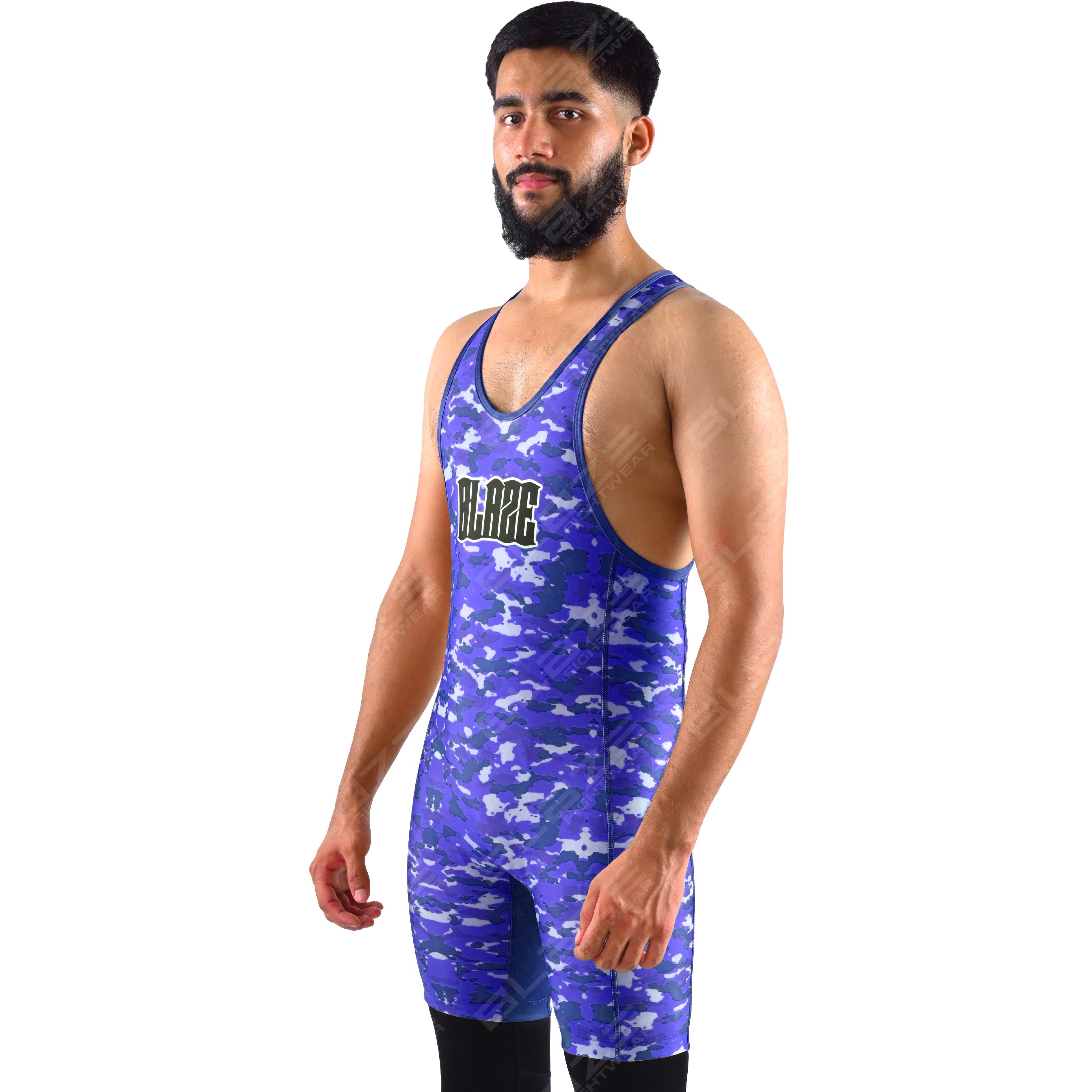  OEM men's high-elastic powerlifting singlet, one-piece training wear with a knitted design. - view 13