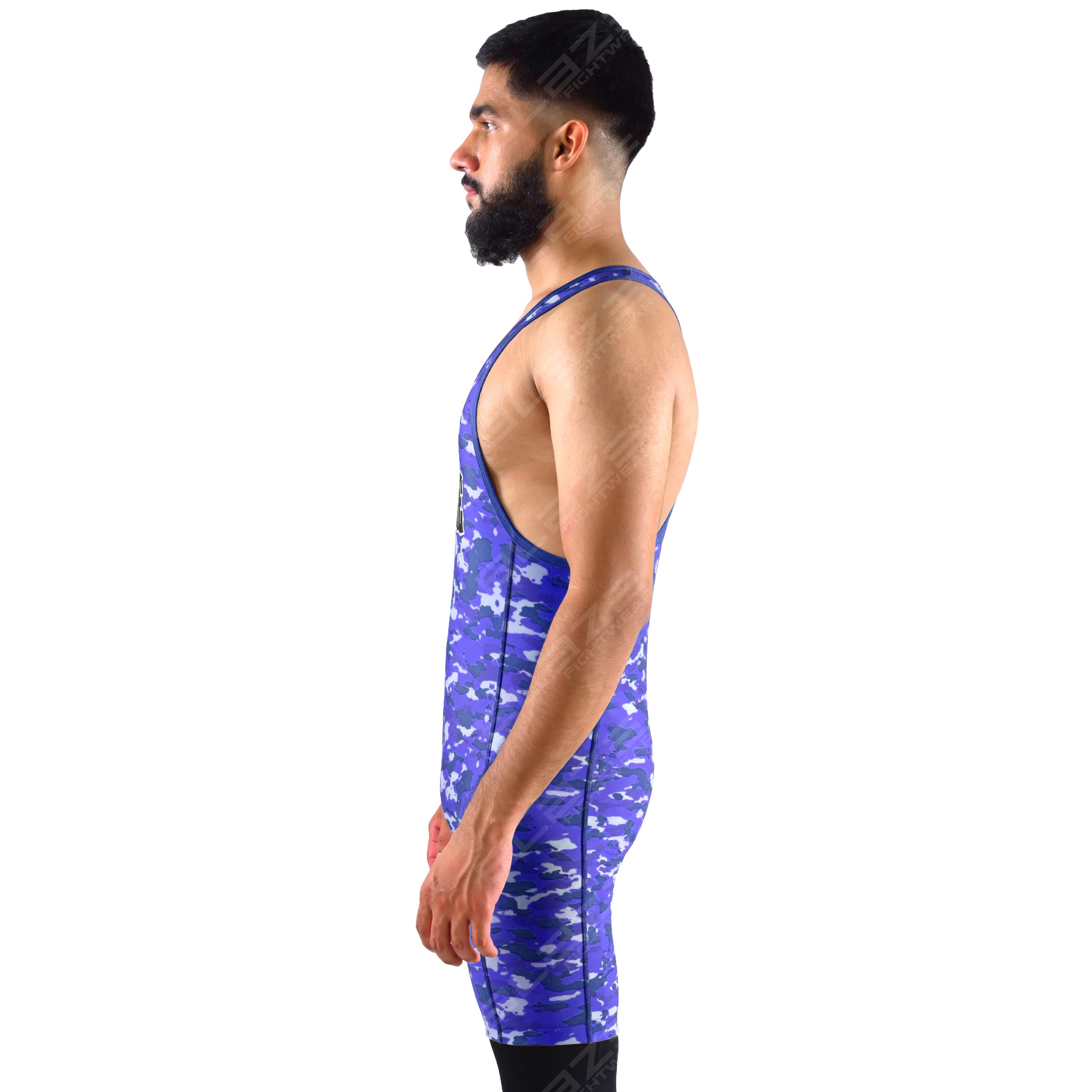  OEM men's high-elastic powerlifting singlet, one-piece training gear with a knitted fabric design. - view 5