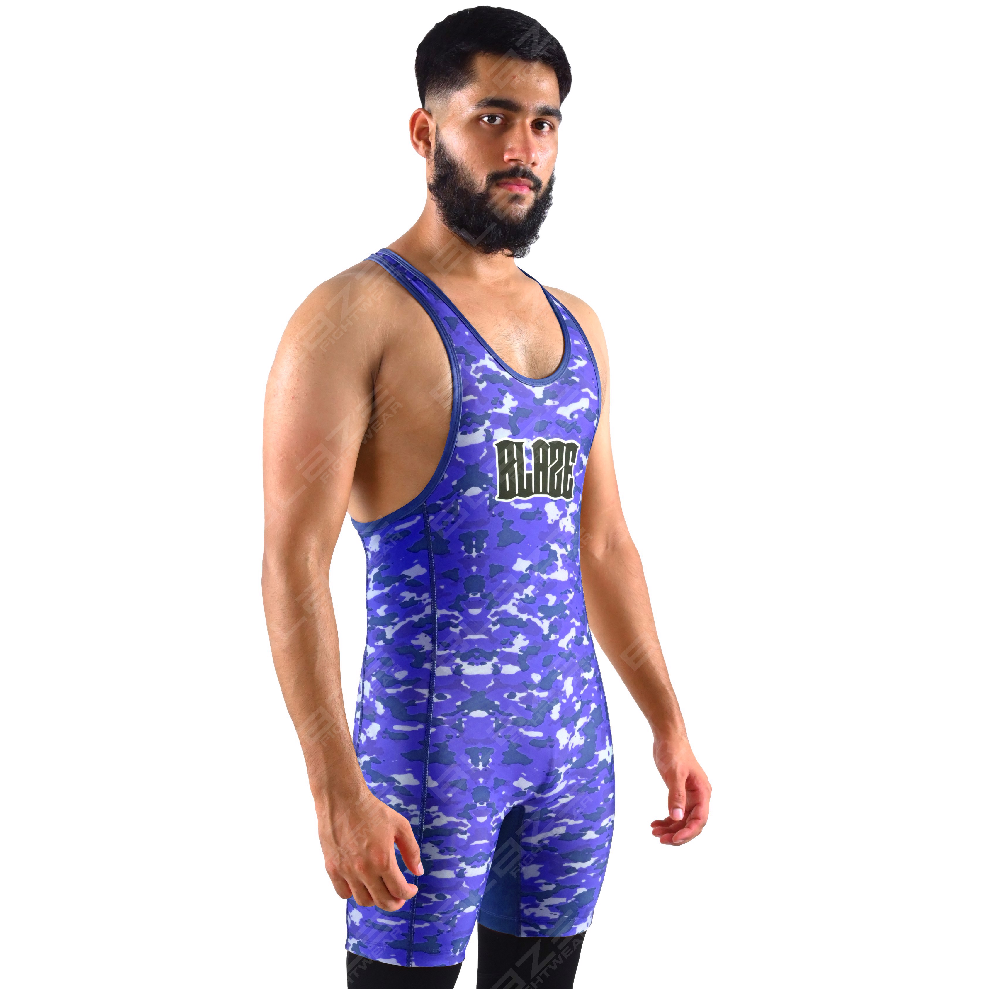  OEM men's high-elastic powerlifting singlet, one-piece training gear with a knitted fabric design. - view 6