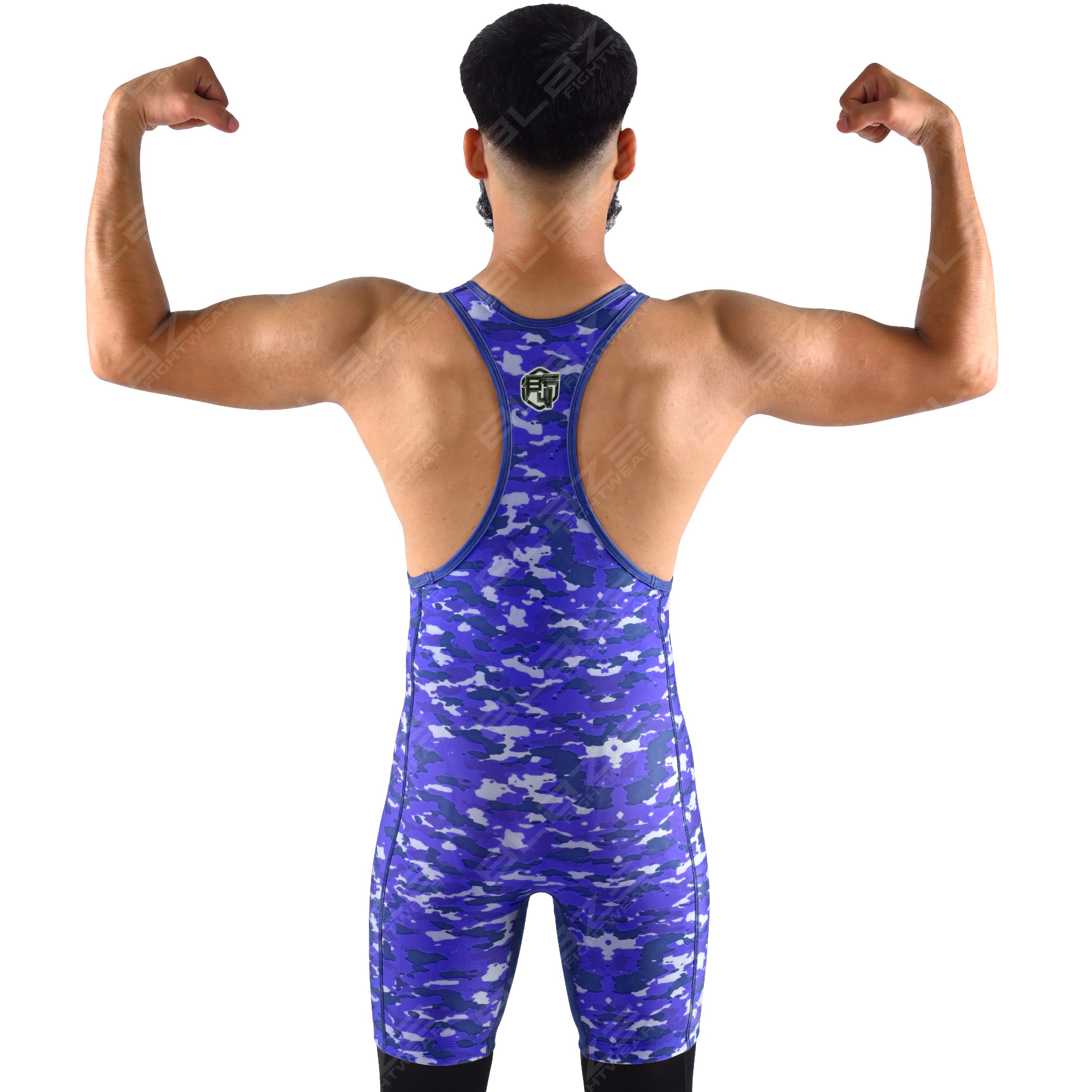  OEM men's high-elastic powerlifting singlet, one-piece training gear with a knitted fabric design. - view 7