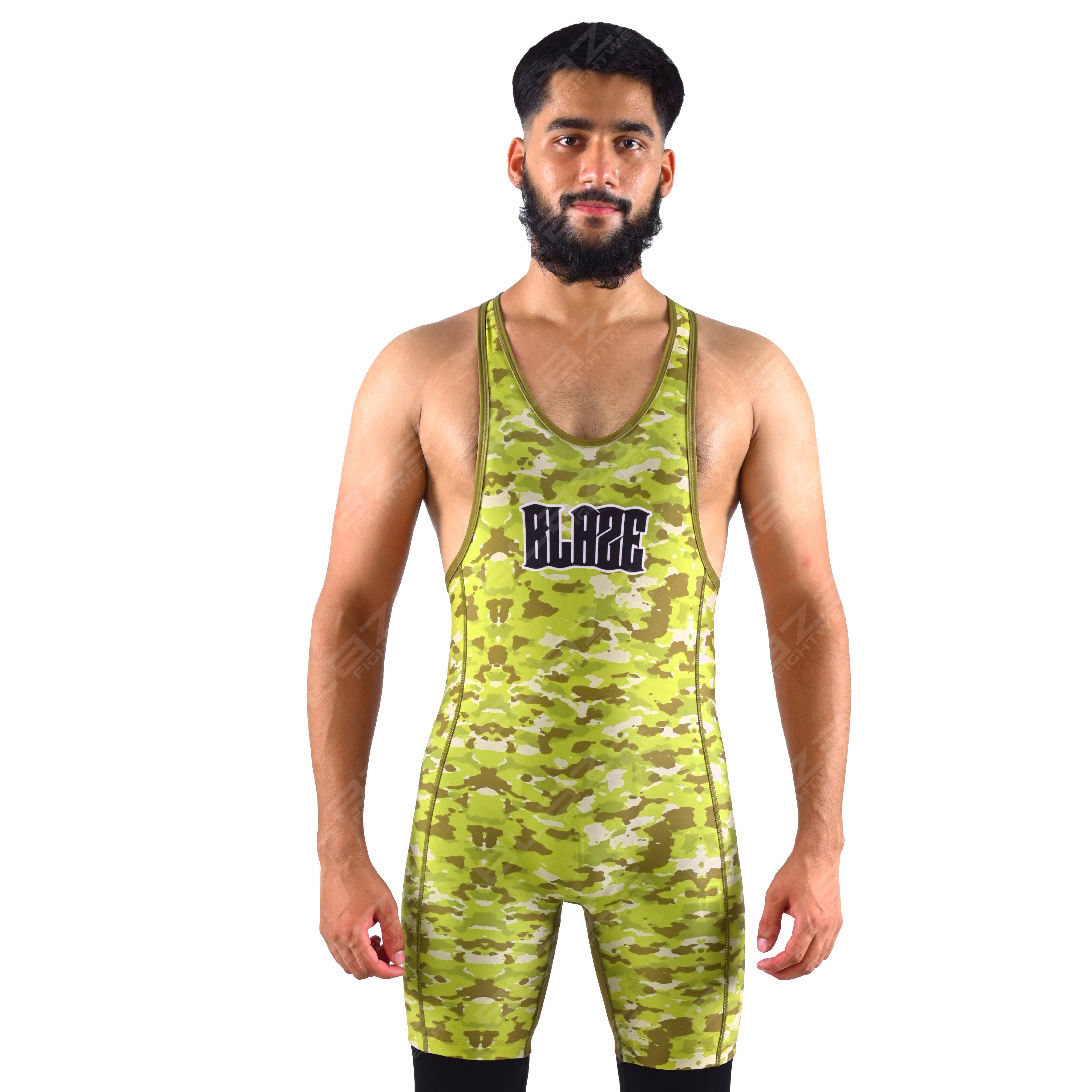  OEM men's high-elastic powerlifting singlet, one-piece training gear with a knitted fabric design. - view 13