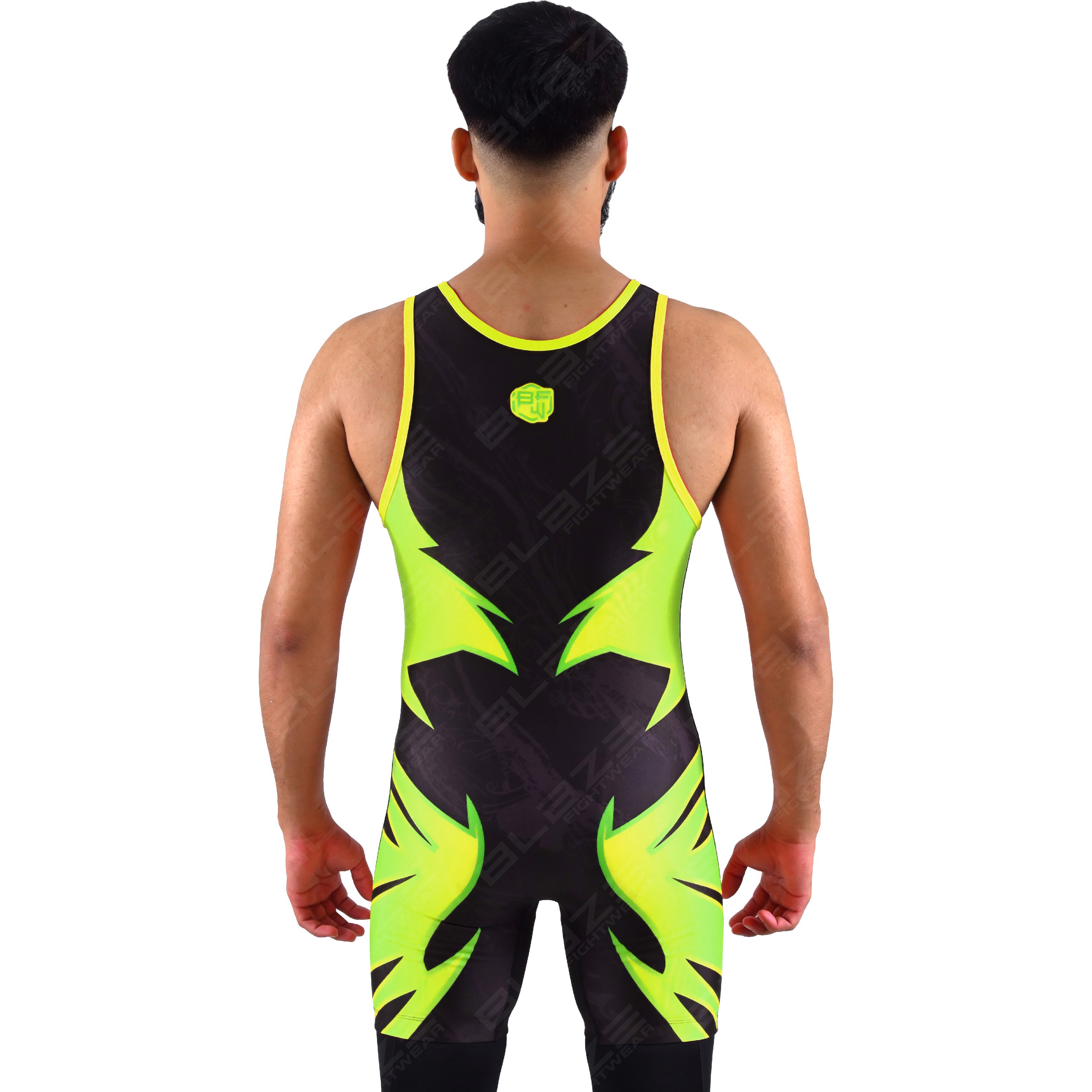 OEM men's high-elastic powerlifting singlet, one-piece workout wear with a knitted fabric design. - view 6
