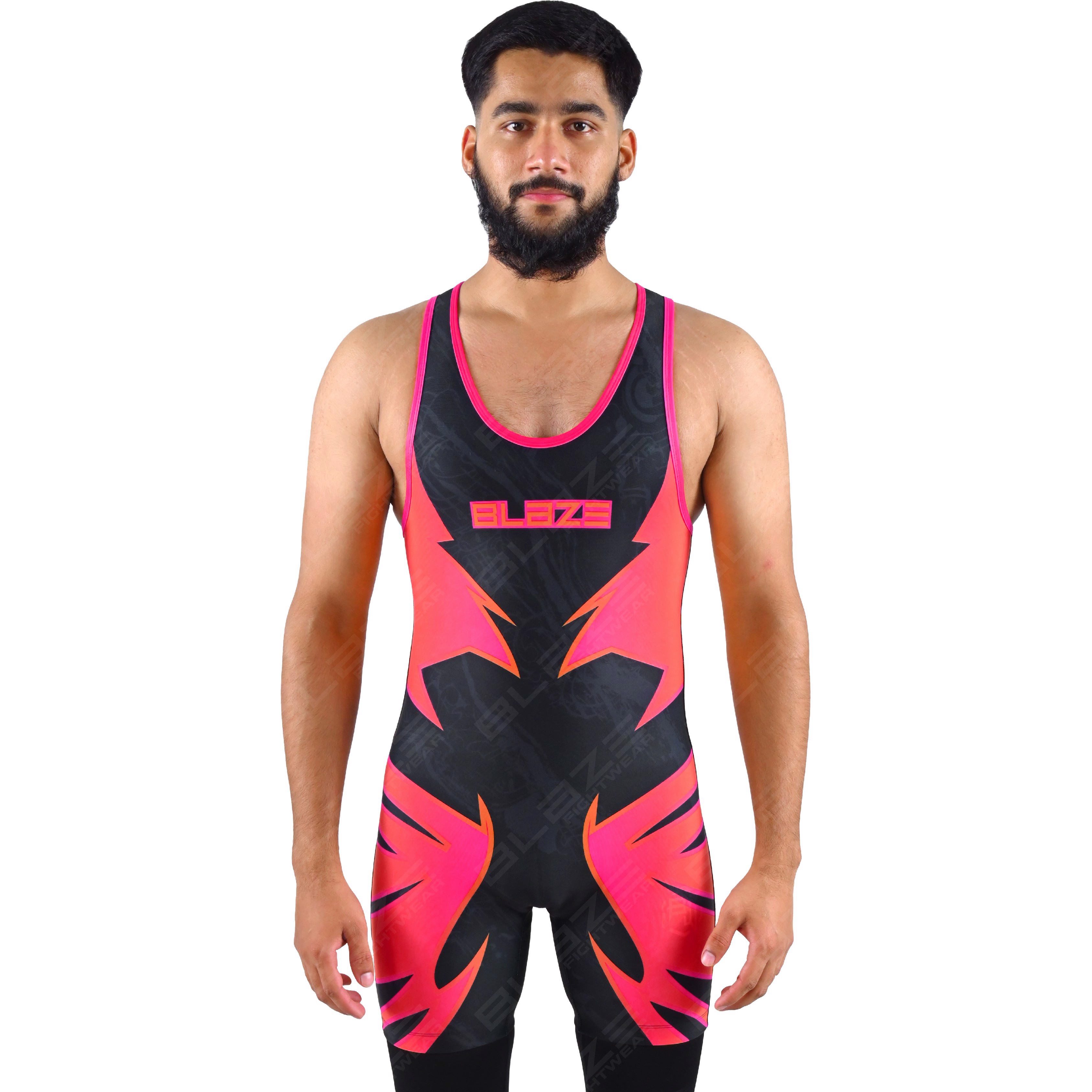 OEM men's high-elastic powerlifting singlet, one-piece workout wear with a knitted fabric design. - view 11