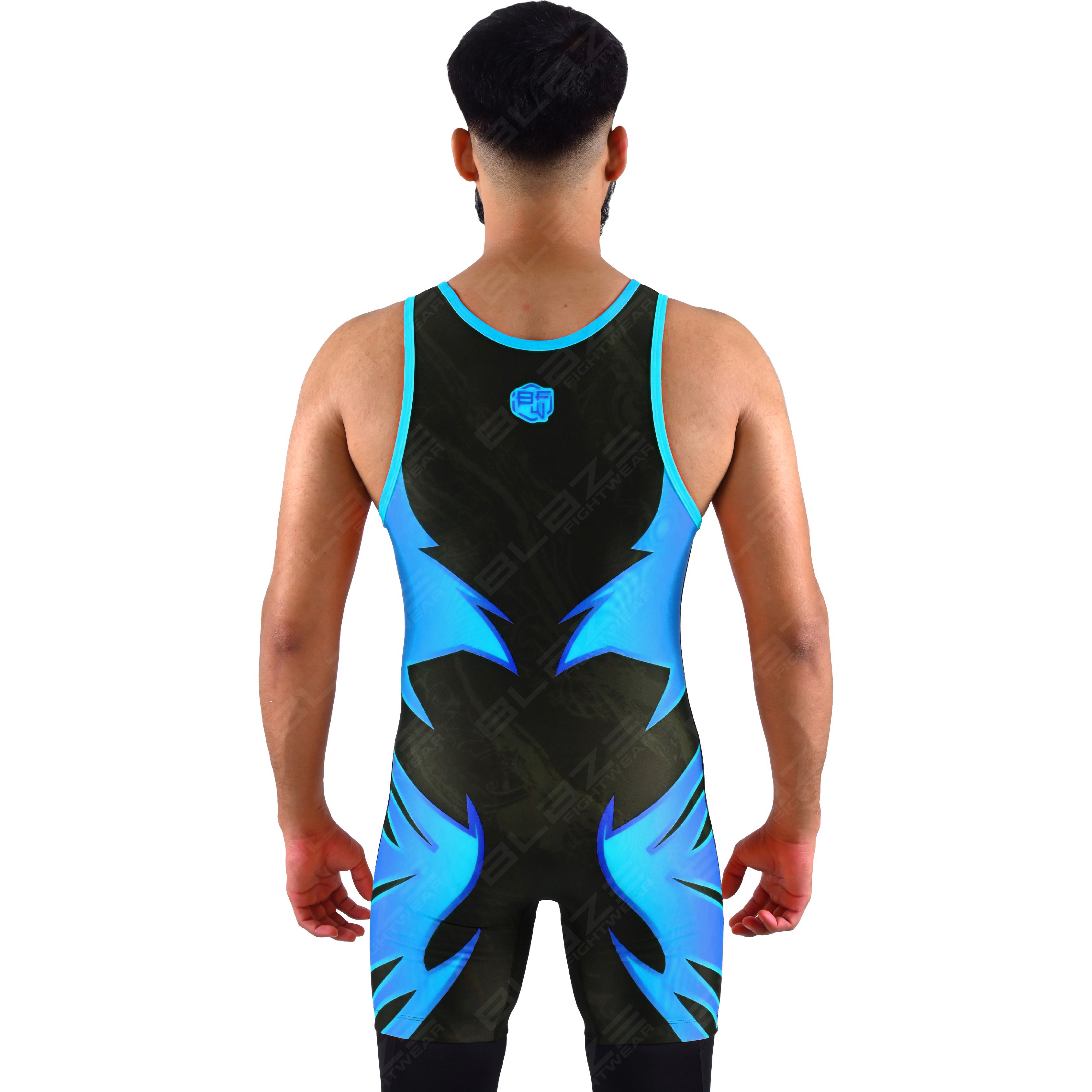 OEM men's high-elastic powerlifting singlet, one-piece gym wear with a knitted design. - view 7