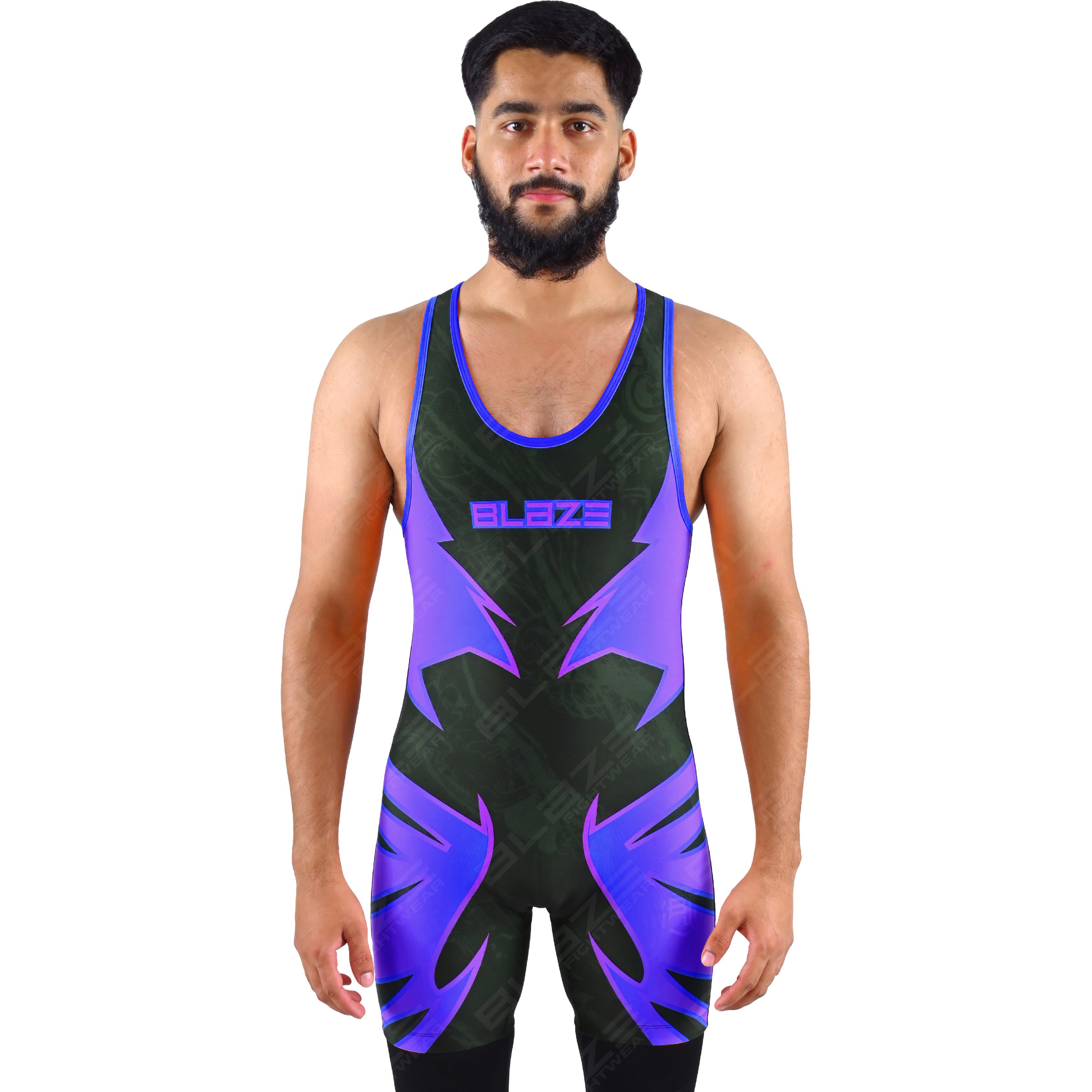 OEM men's high-elastic powerlifting singlet, one-piece gym wear with a knitted design. - view 10