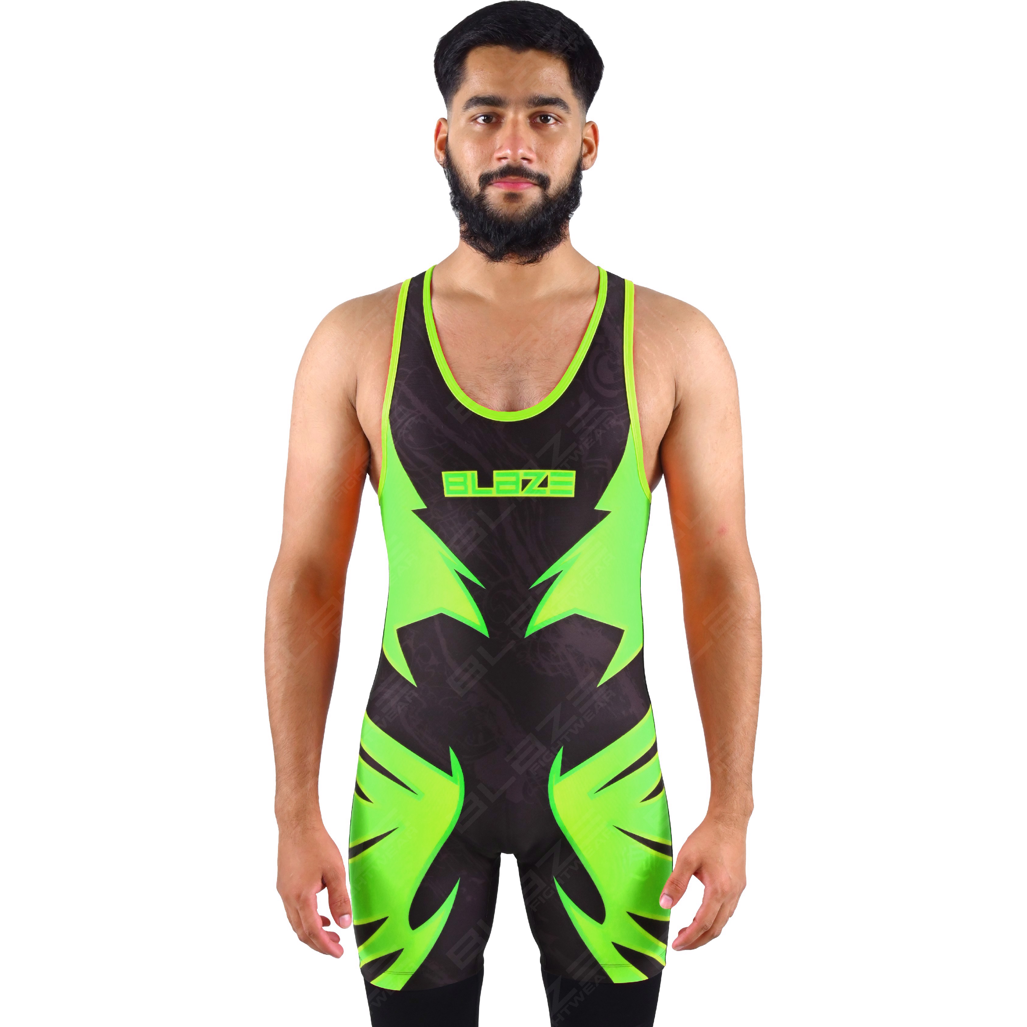 OEM men's high-elastic powerlifting singlet, one-piece gym wear with a knitted design. - view 14
