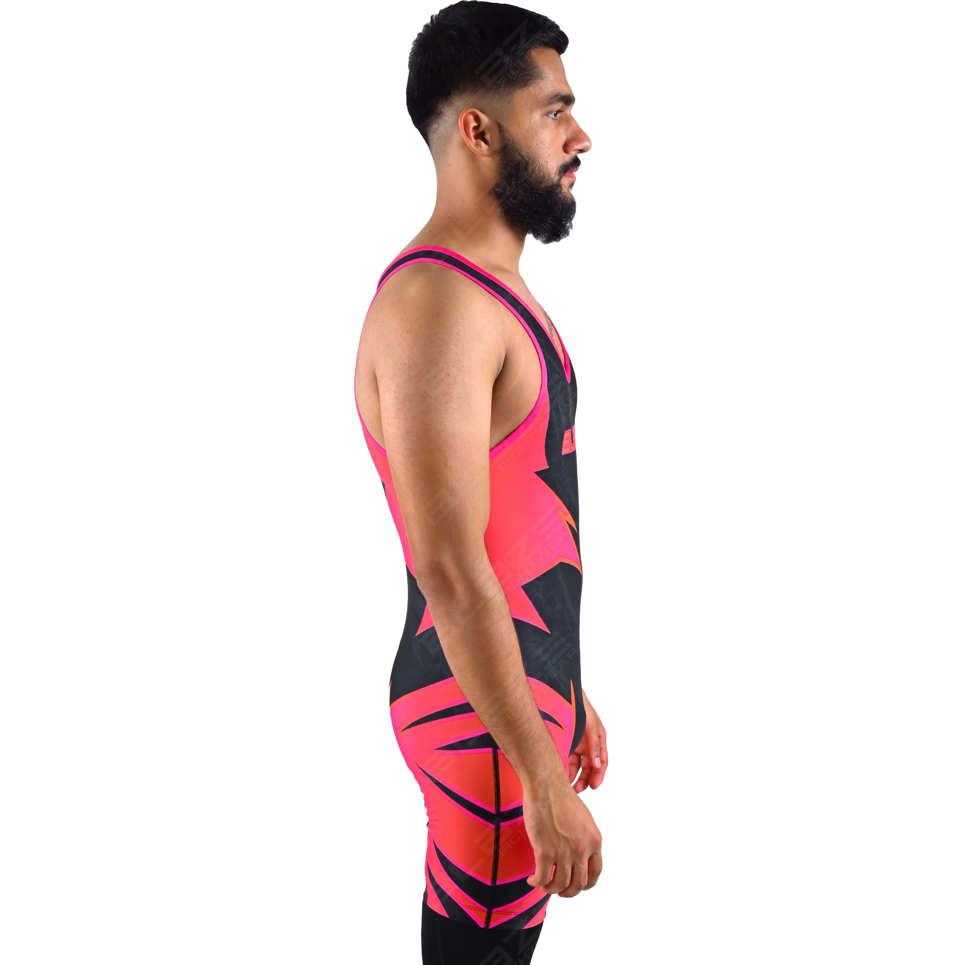  OEM men's high-elastic powerlifting singlet, one-piece training wear with a knitted design - view 3