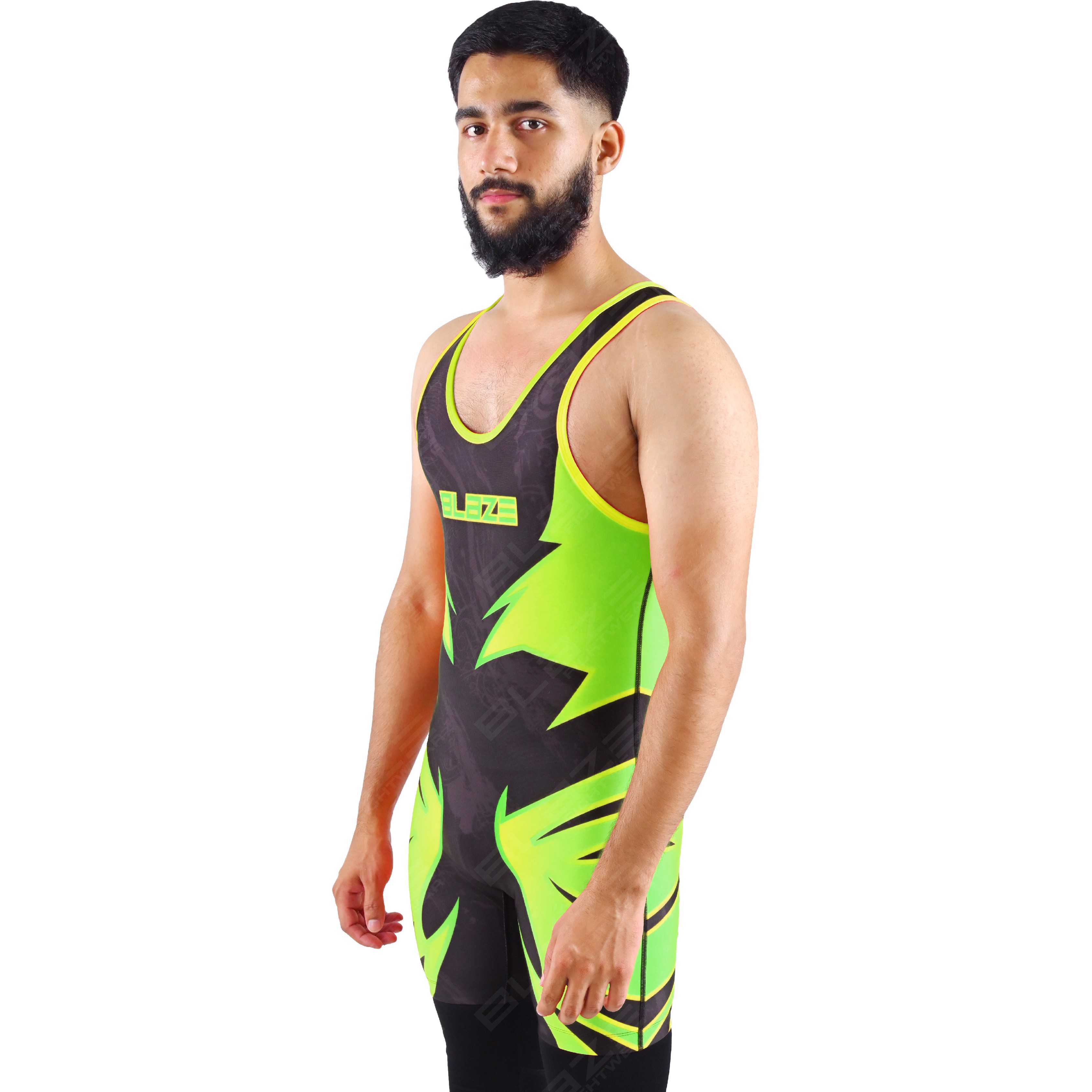  OEM men's high-elastic powerlifting singlet, one-piece training wear with a knitted design - view 10