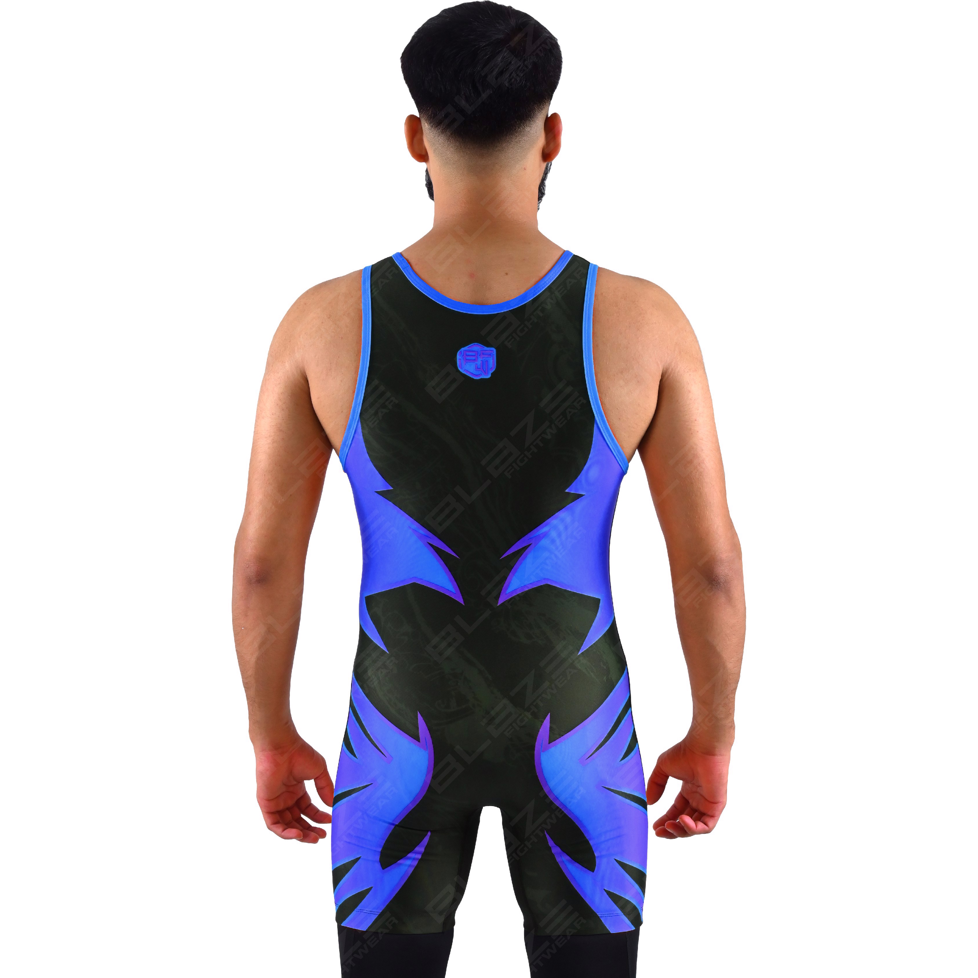 OEM men's high-stretch powerlifting singlet, one-piece workout wear with a knitted fabric design. - view 4