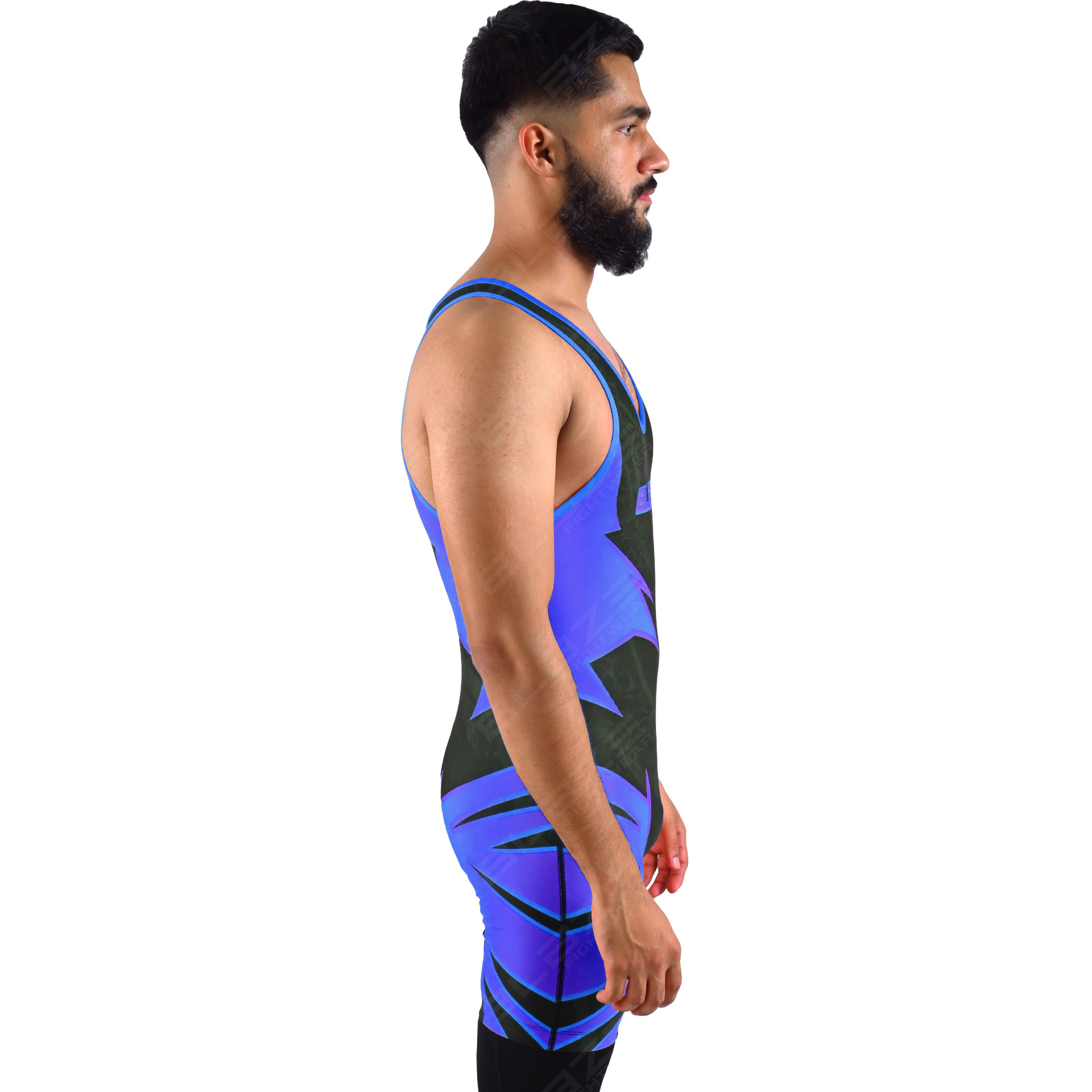 OEM men's high-stretch powerlifting singlet, one-piece workout wear with a knitted fabric design. - view 5