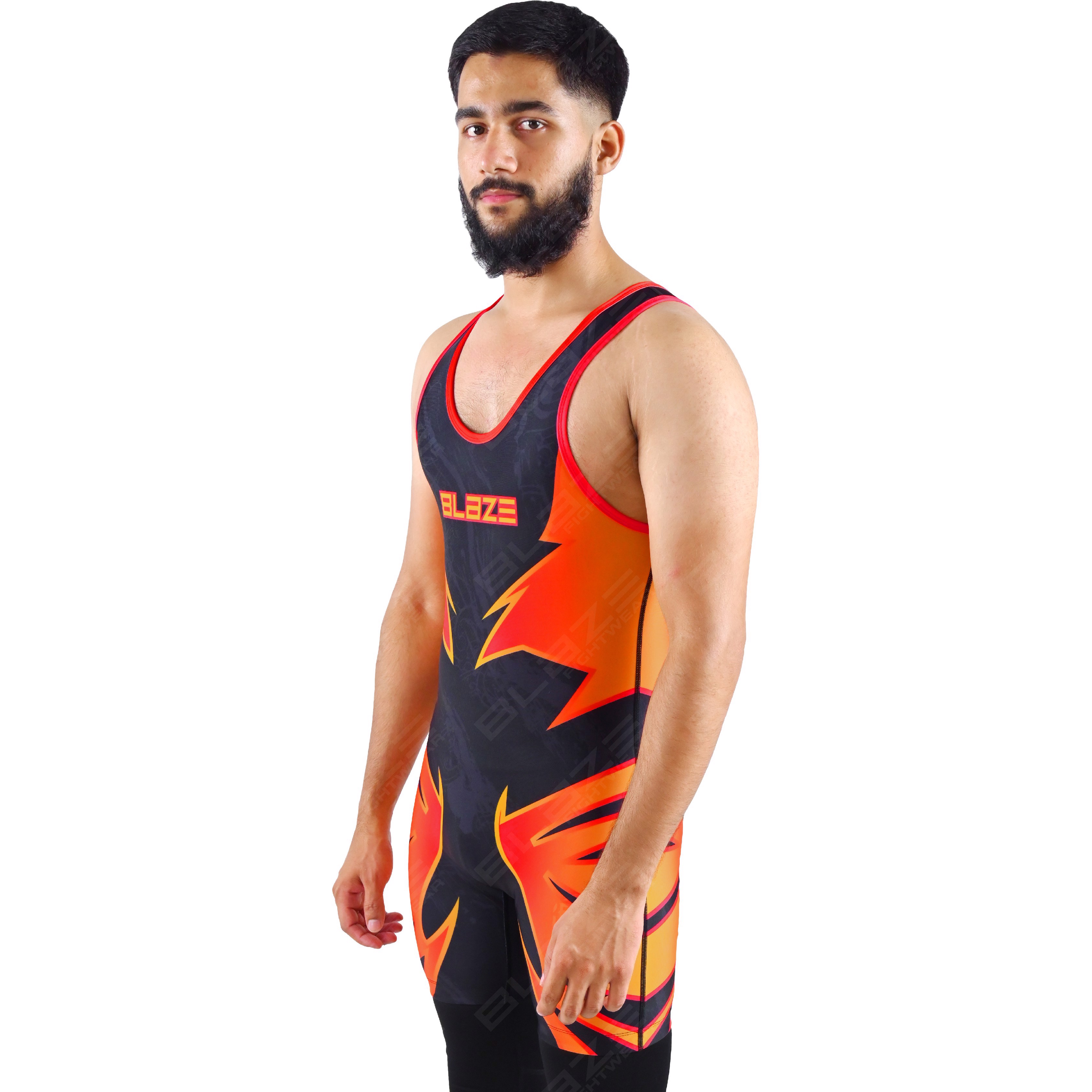 OEM men's high-stretch powerlifting singlet, one-piece workout wear with a knitted fabric design. - view 13
