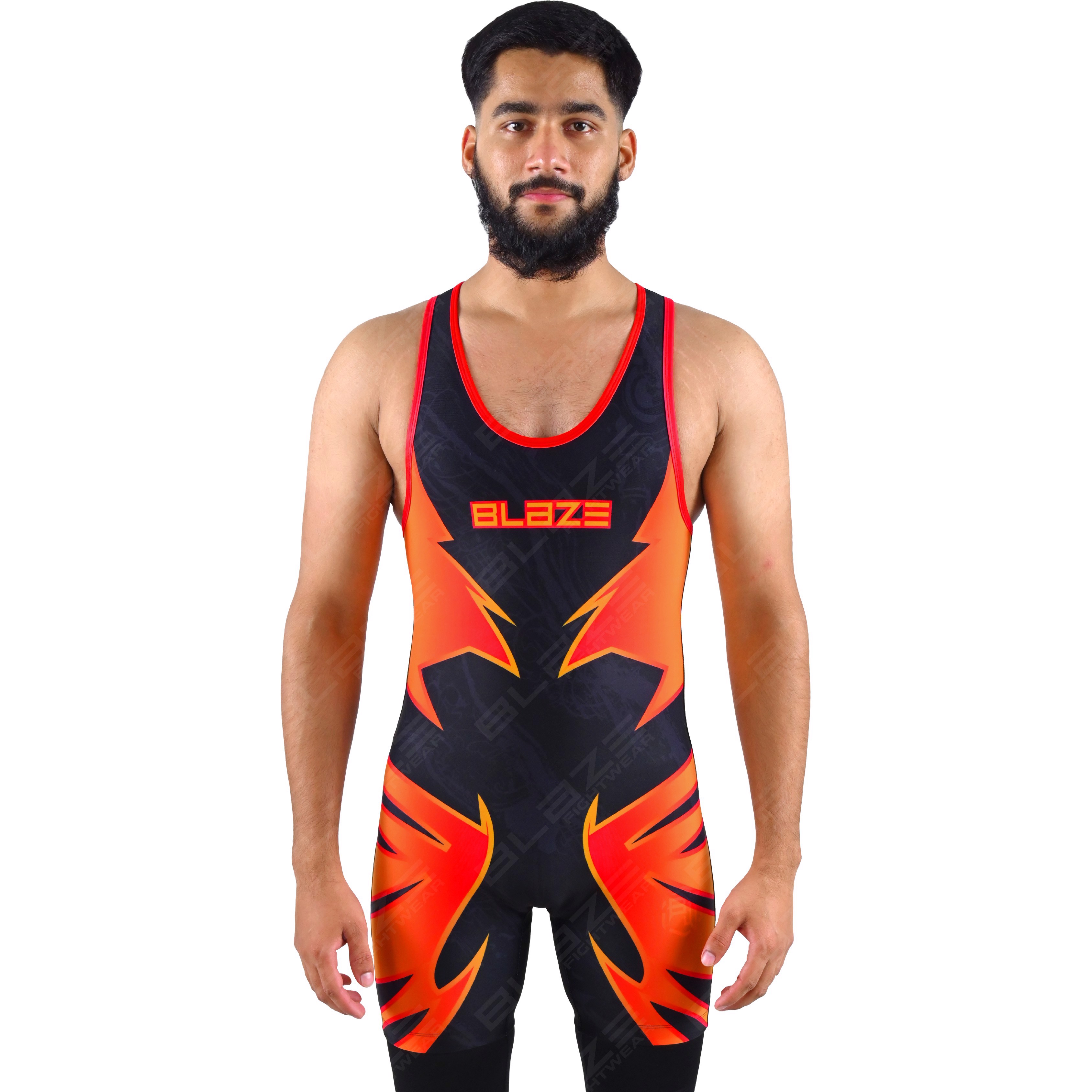 OEM men's high-stretch powerlifting singlet, one-piece workout wear with a knitted fabric design. - view 14