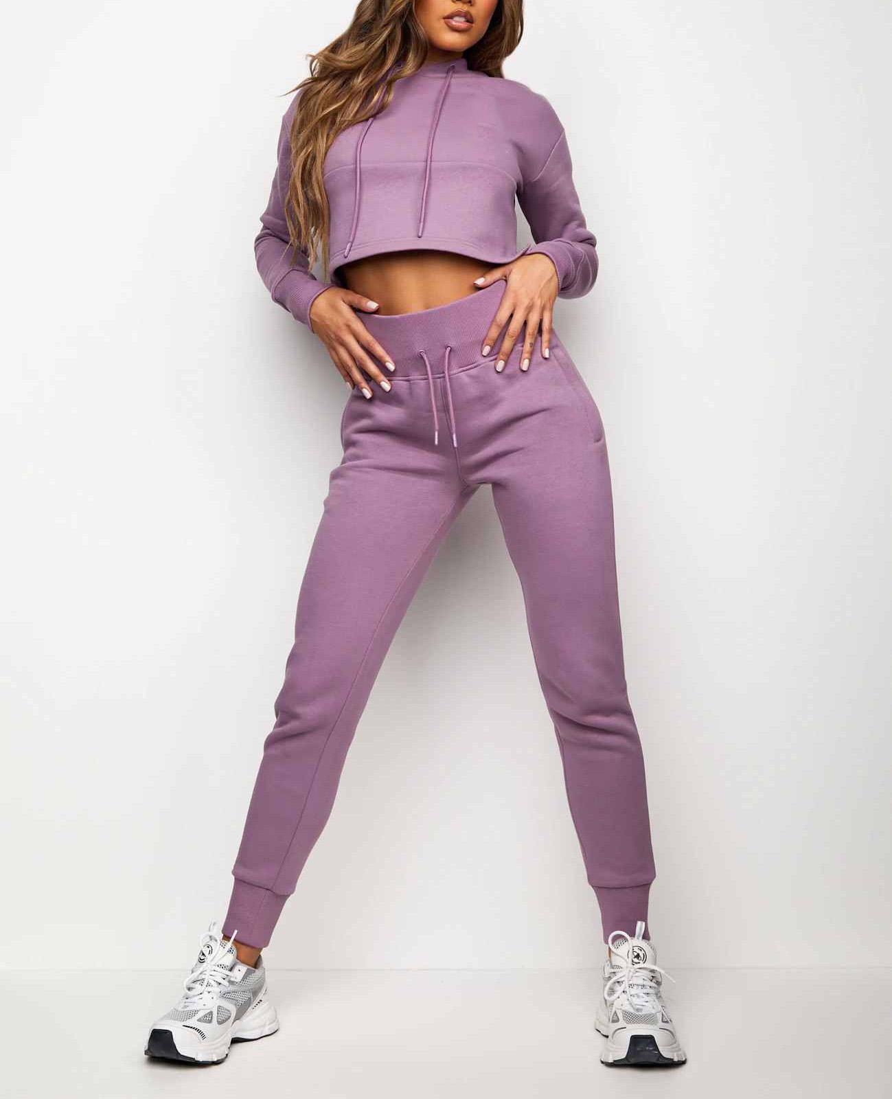 Plain Women Sweatsuit Tracksuit Set Sweat Suit