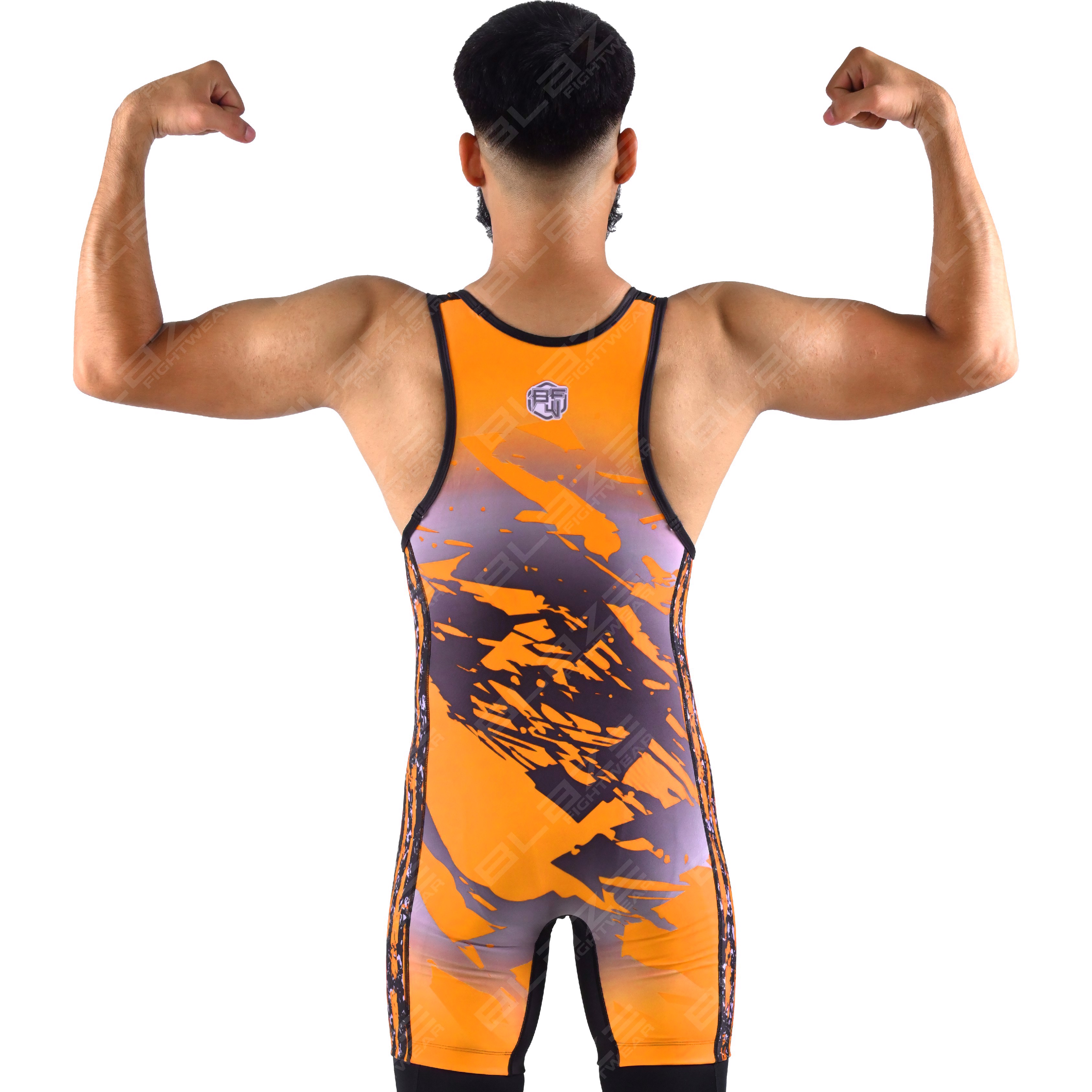  OEM men's high-elastic powerlifting singlet, one-piece attire with a finely knitted fabric design. - view 5