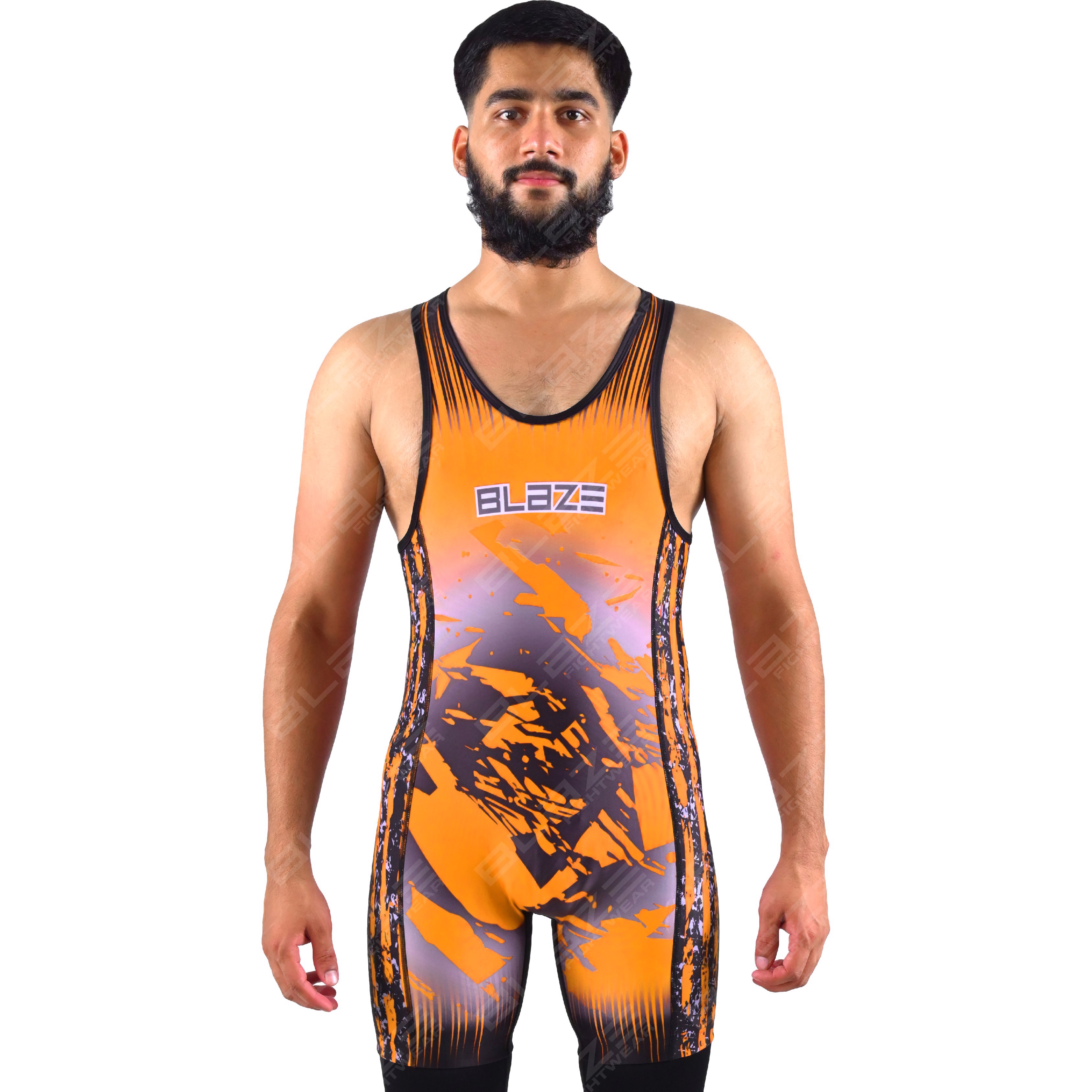  OEM men's high-elastic powerlifting singlet, one-piece attire with a finely knitted fabric design. - view 6