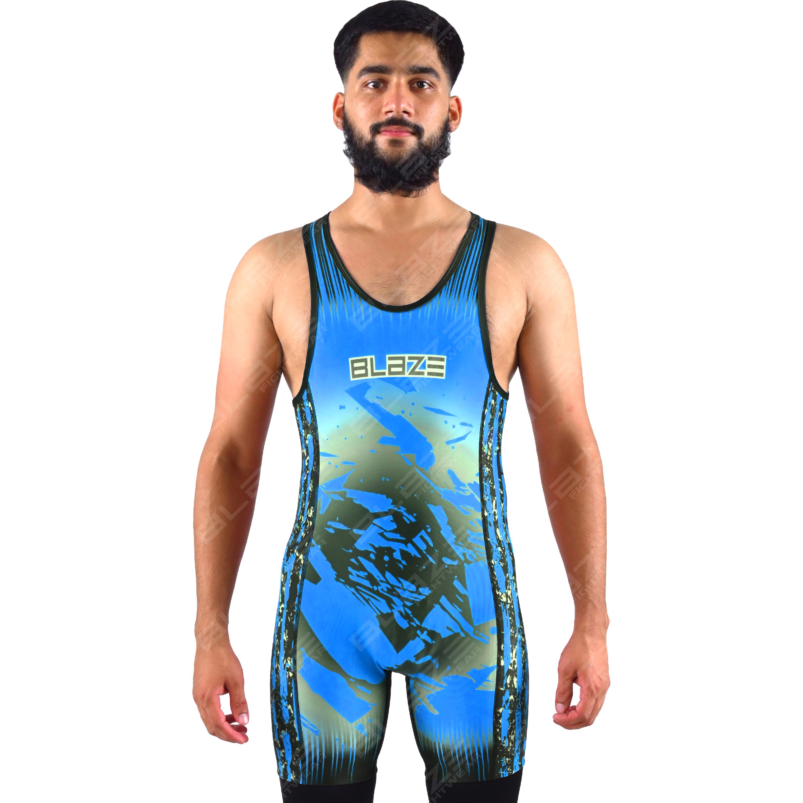 OEM men's high-elastic powerlifting singlet, one-piece garment with a classic knitted design. - view 10