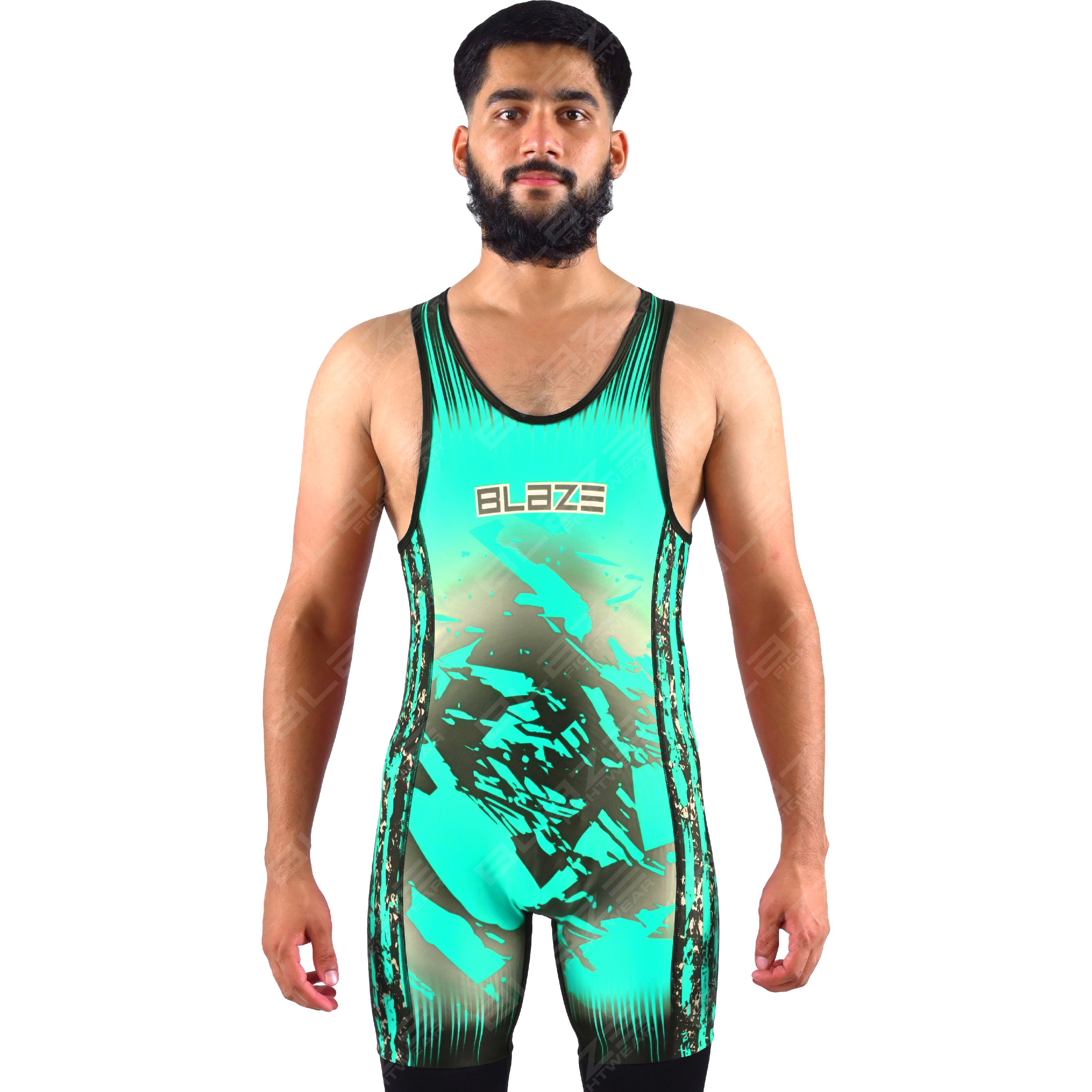 OEM men's high-elastic powerlifting singlet, one-piece garment with a classic knitted design. - view 13