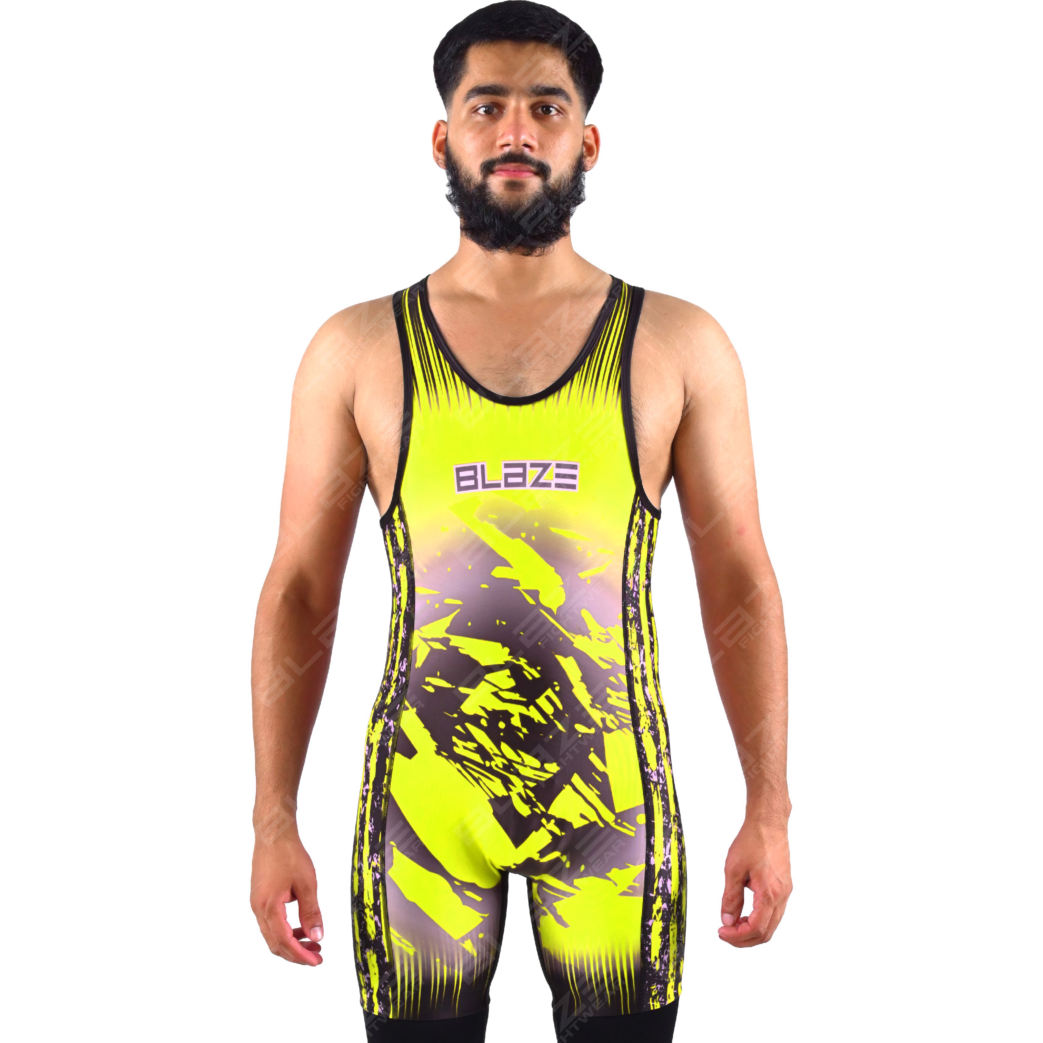 OEM men's high-elastic powerlifting singlet, one-piece garment with a classic knitted design. - view 14