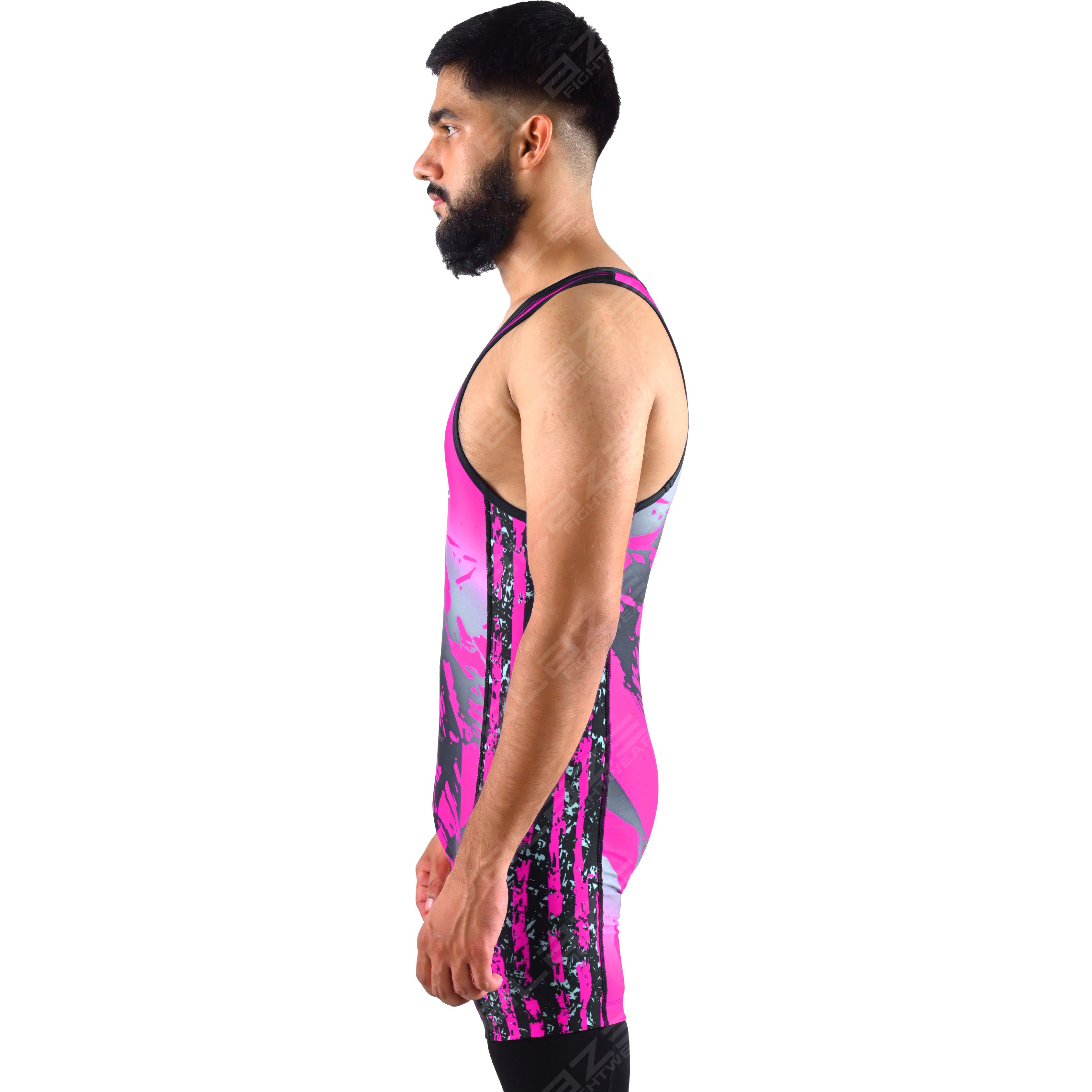 OEM men's high-stretch powerlifting singlet, one-piece wear featuring a classic knitted design