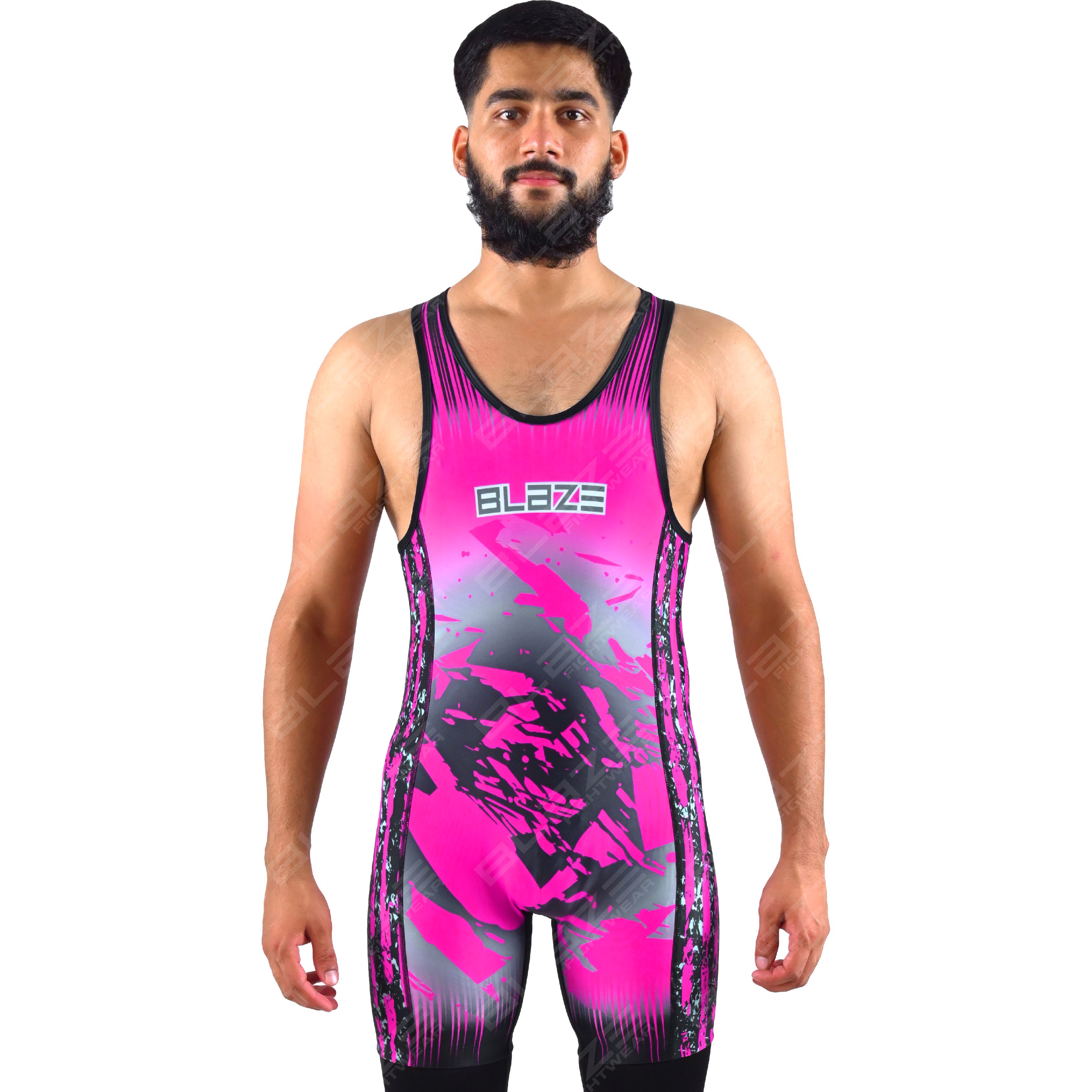 OEM men's high-stretch powerlifting singlet, one-piece wear featuring a classic knitted design - view 2