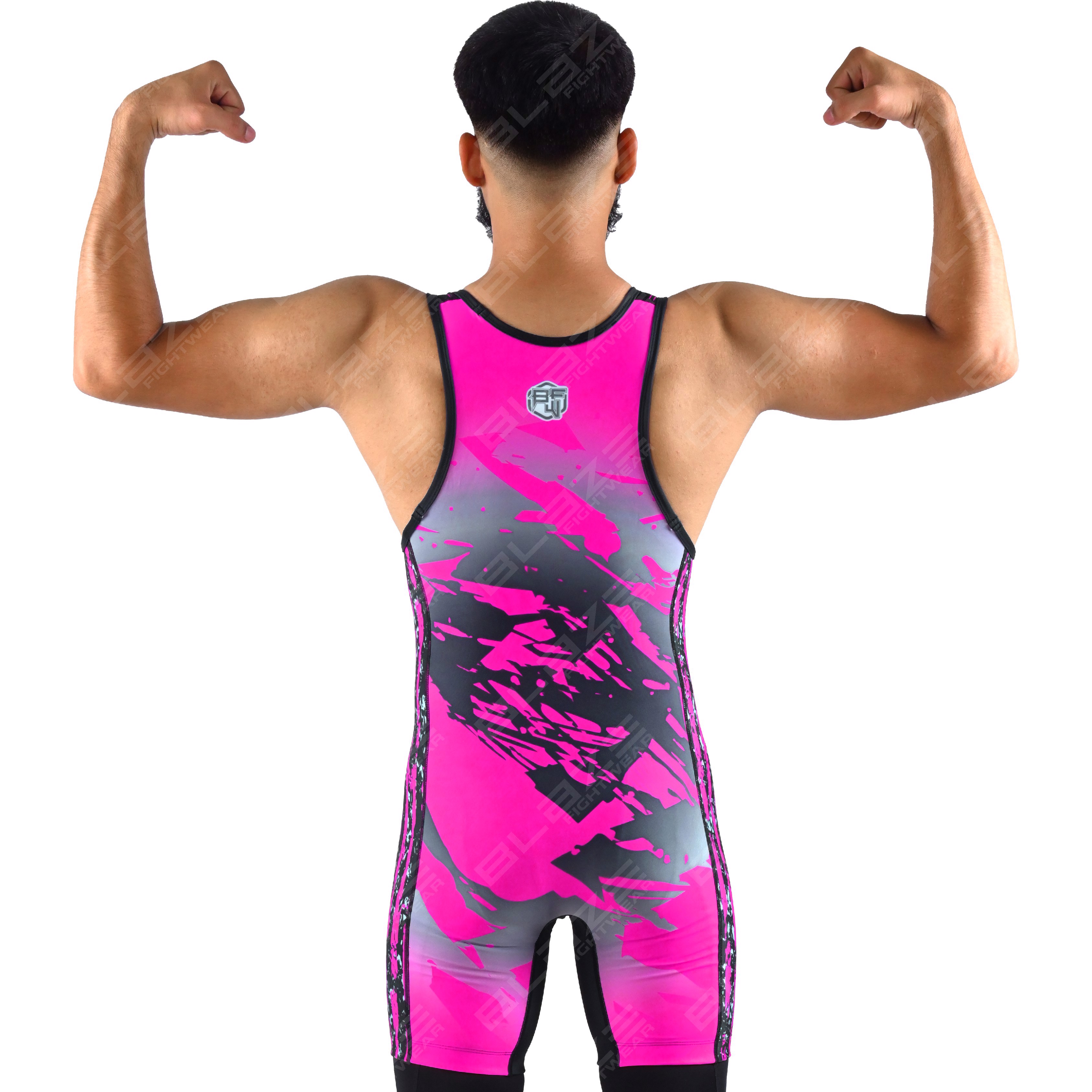 OEM men's high-stretch powerlifting singlet, one-piece wear featuring a classic knitted design - view 3