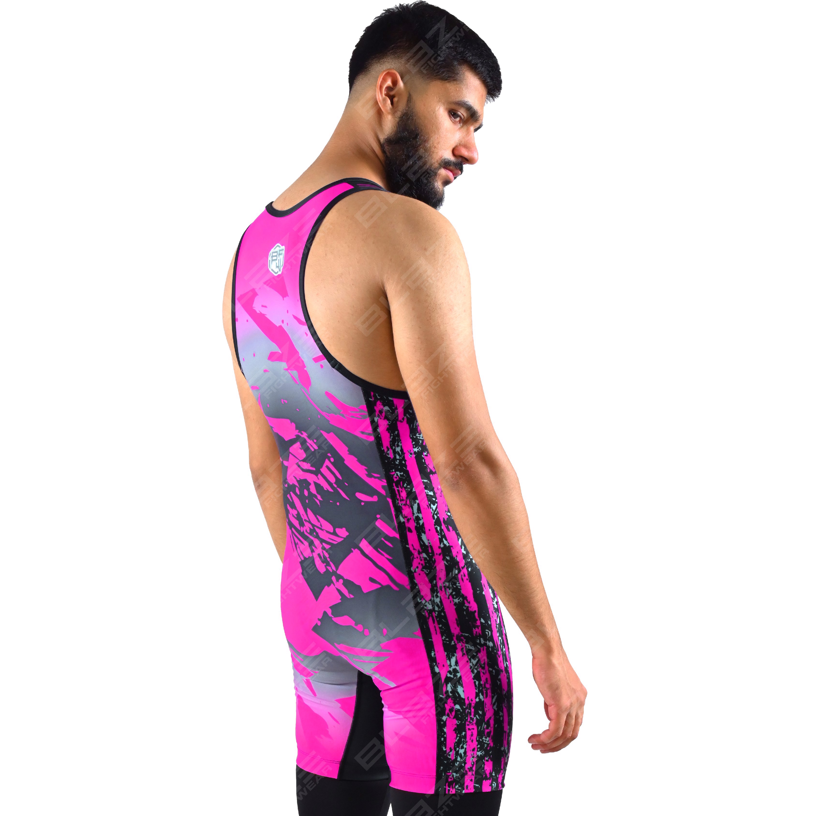 OEM men's high-stretch powerlifting singlet, one-piece wear featuring a classic knitted design - view 4