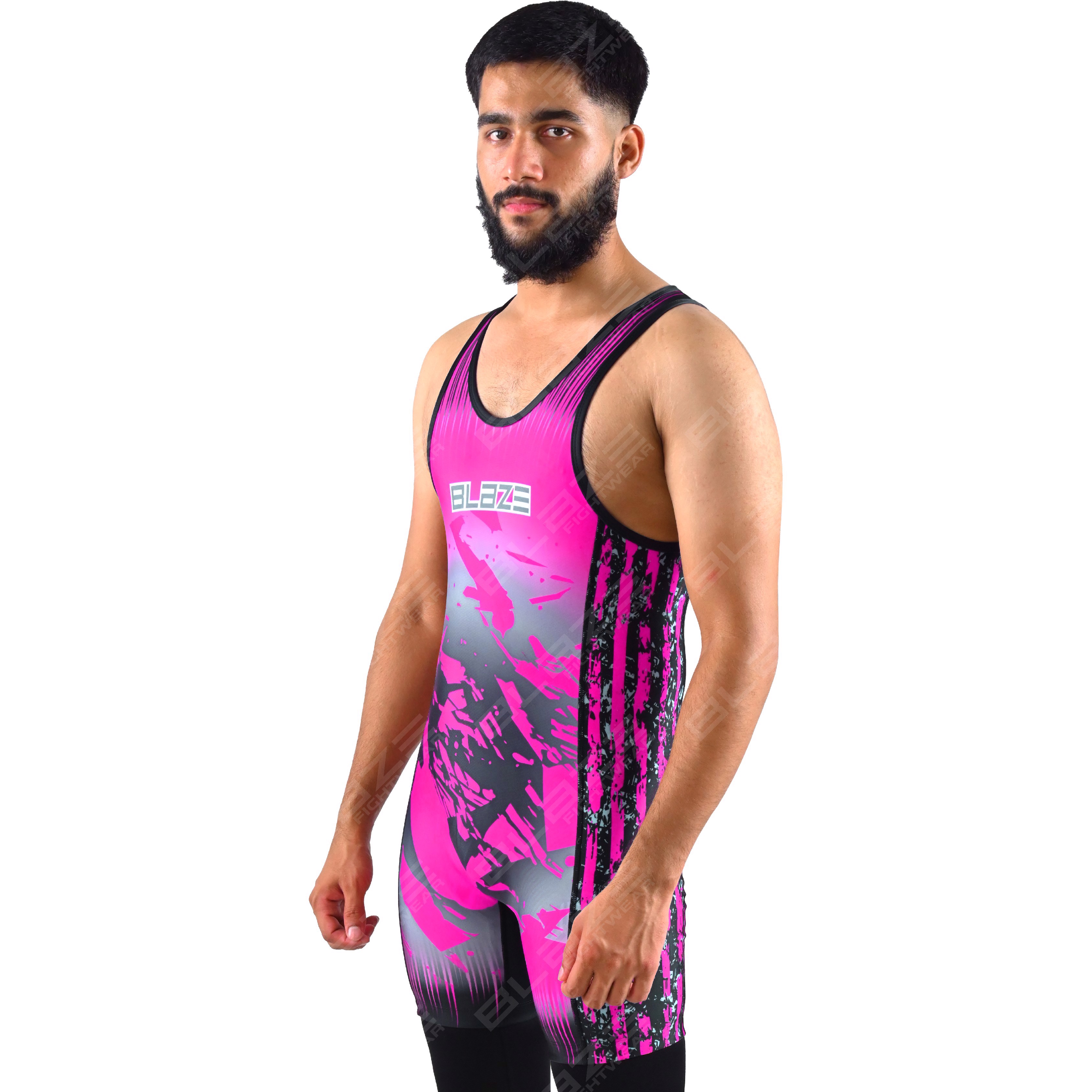 OEM men's high-stretch powerlifting singlet, one-piece wear featuring a classic knitted design - view 5