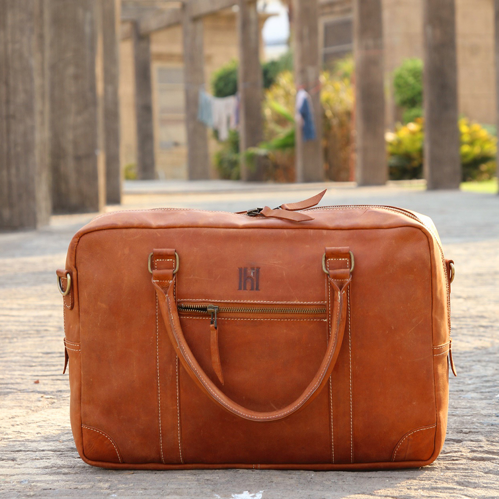 leather laptop bag, original leather laptop bag, leather briefcase bag, business bag, leather bag - view 7