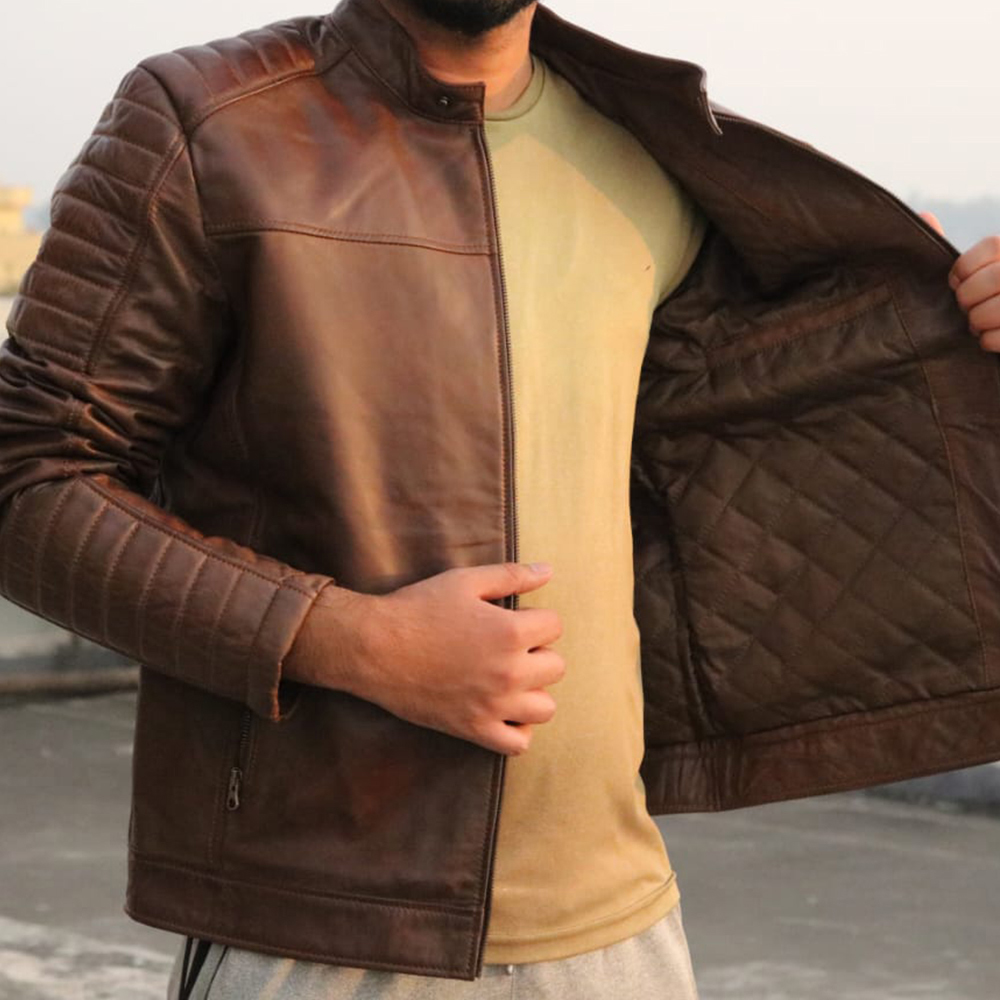 Men's leather jacket, premium quality jacket, original leather jacket, Original cow leather - view 3