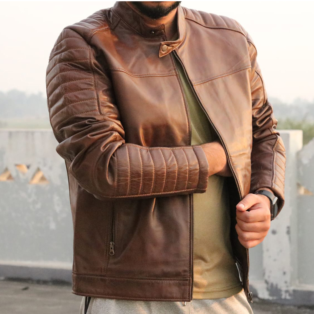 Men's leather jacket, premium quality jacket, original leather jacket, Original cow leather - view 4