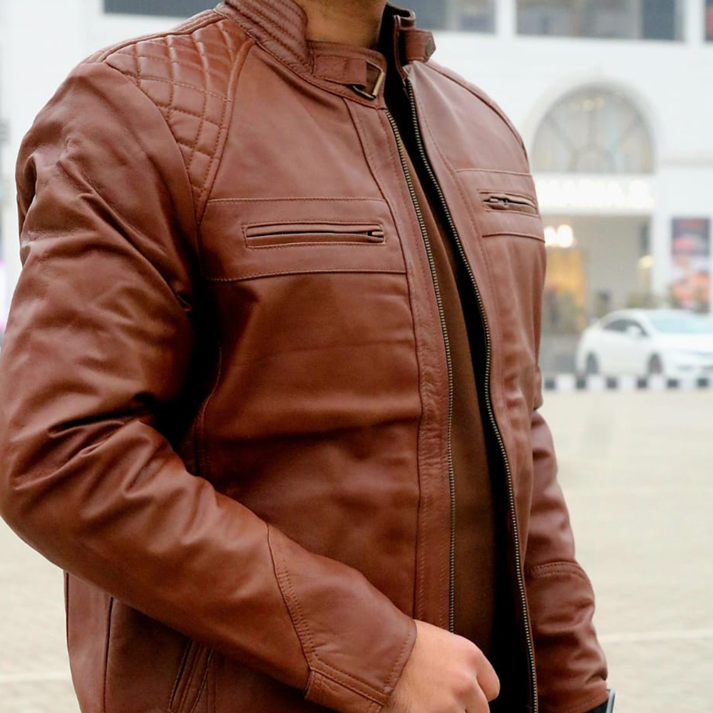 Men's leather jacket, premium leather jacket, original leather jacket, Original cow leather - view 4