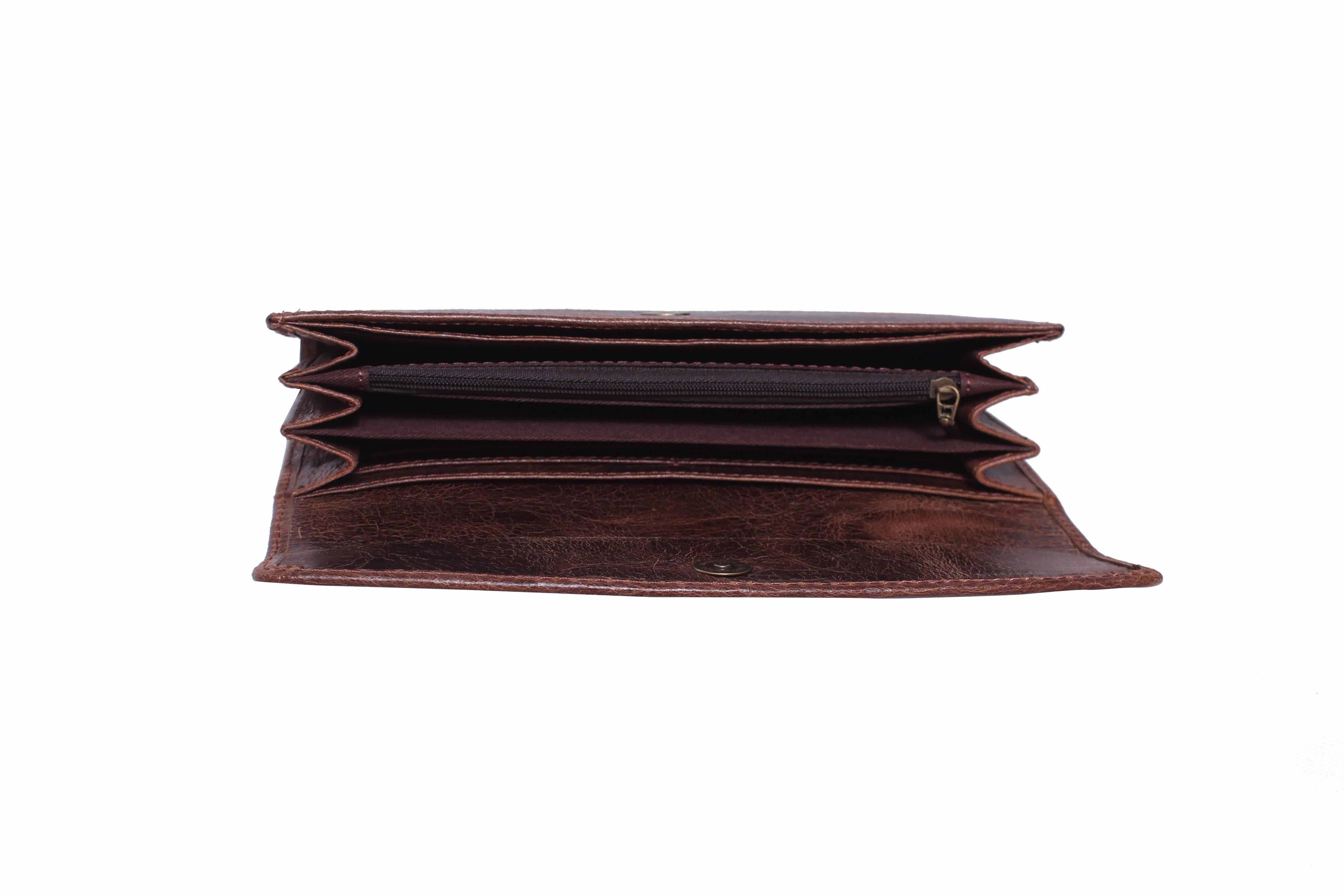  Sleek Compact Design Leather Ladies Clutch With Ample Space For Essentials - view 4