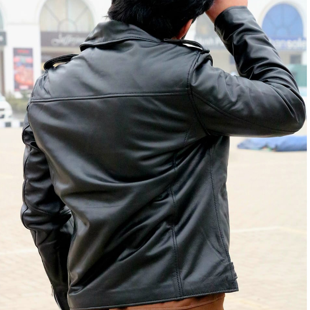 Men's Leather Biker Jacket, premium leather jacket with Ykk zipper, original leather jacket for men - view 3