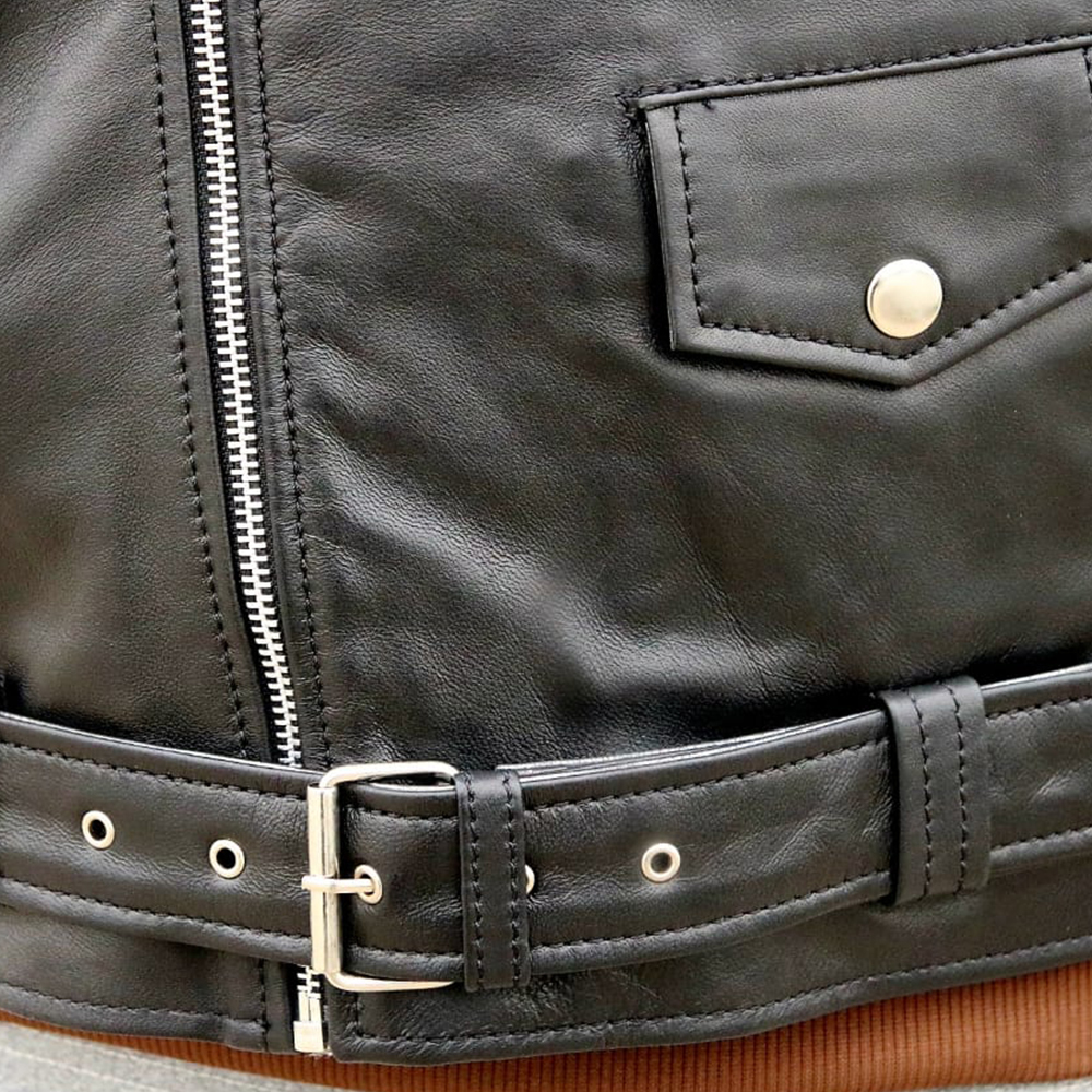 Men's Leather Biker Jacket, premium leather jacket with Ykk zipper, original leather jacket for men - view 4