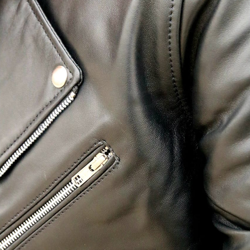 Men's Leather Biker Jacket, premium leather jacket with Ykk zipper, original leather jacket for men - view 7