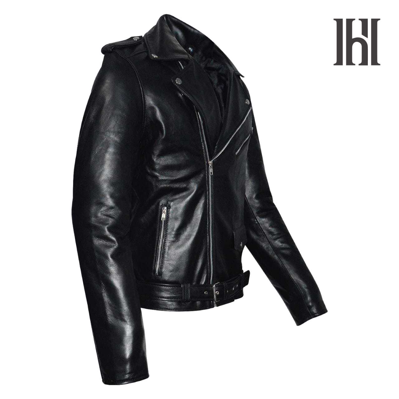 Men's Leather Biker Jacket, premium leather jacket with Ykk zipper, original leather jacket for men - view 9