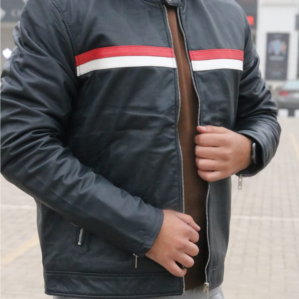 Men's Leather Biker Jacket, premium leather jacket with Ykk zipper, original leather jacket for men
