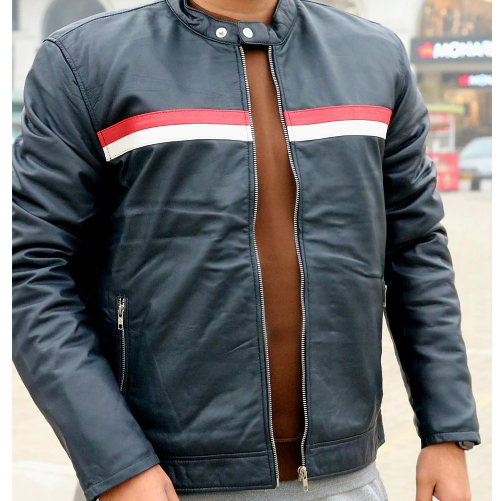 Men's Leather Biker Jacket, premium leather jacket with Ykk zipper, original leather jacket for men - view 3