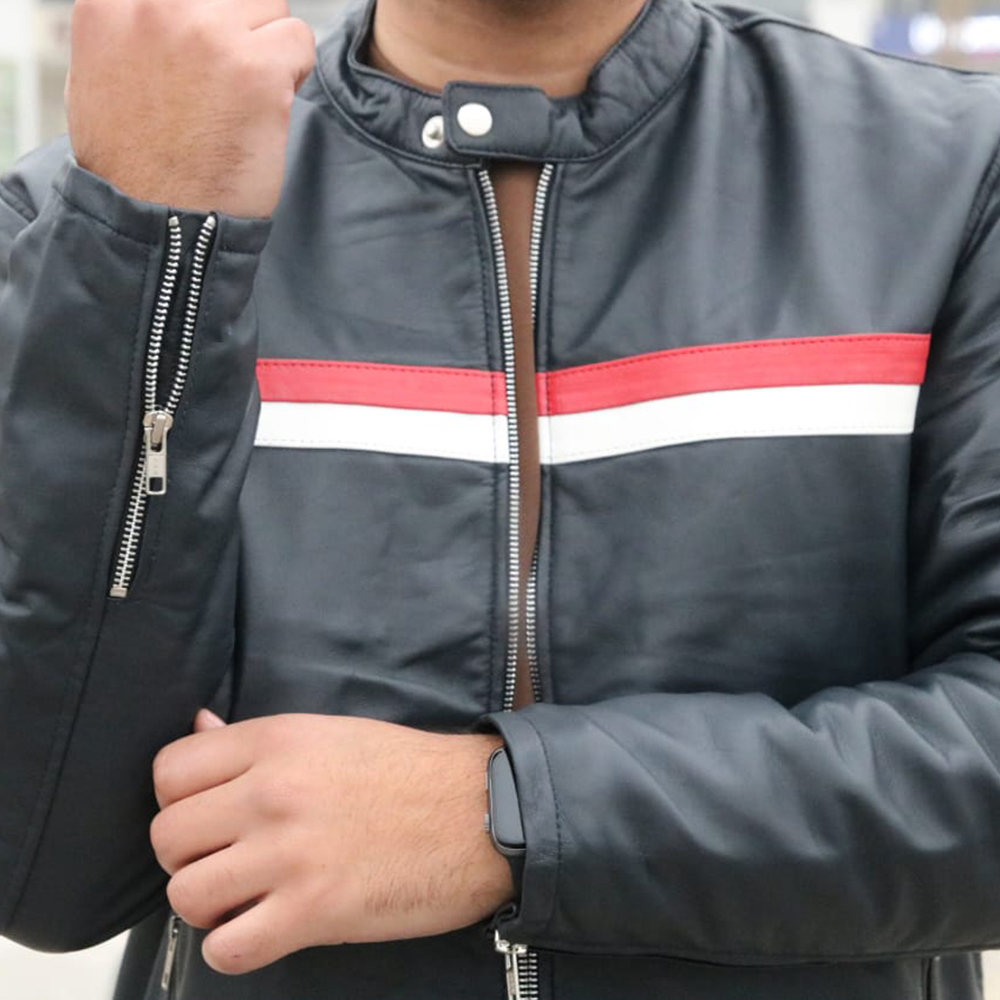 Men's Leather Biker Jacket, premium leather jacket with Ykk zipper, original leather jacket for men - view 5
